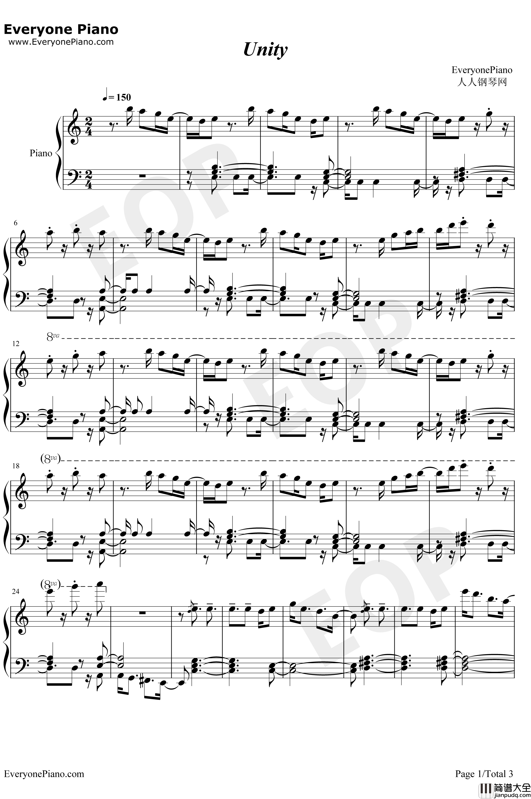 Unity钢琴谱_TheFatRat