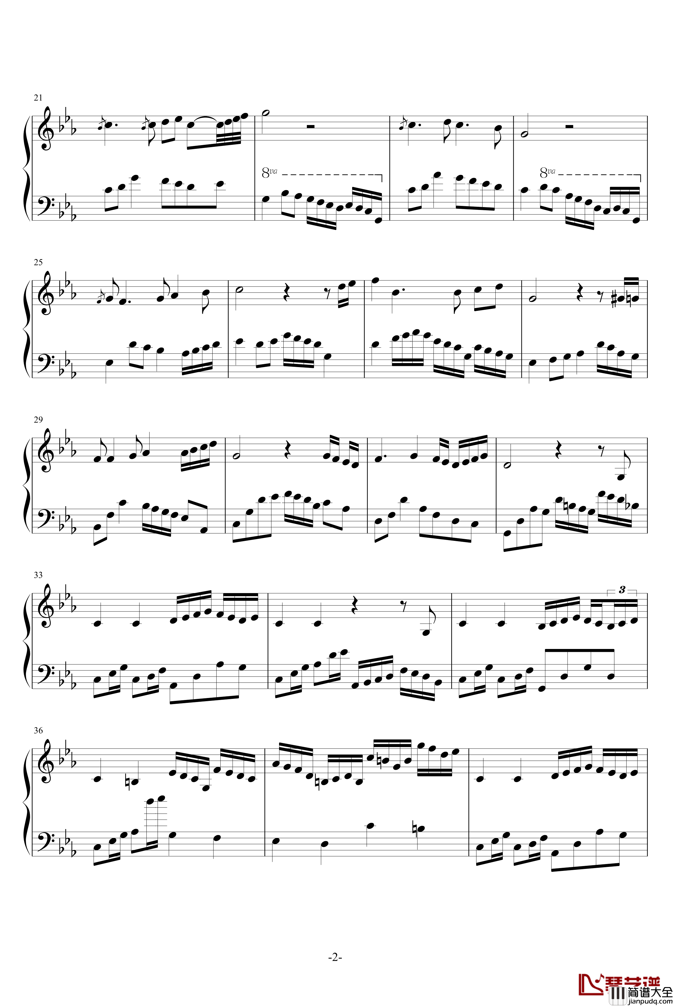 E大调の随想曲钢琴谱_Jean