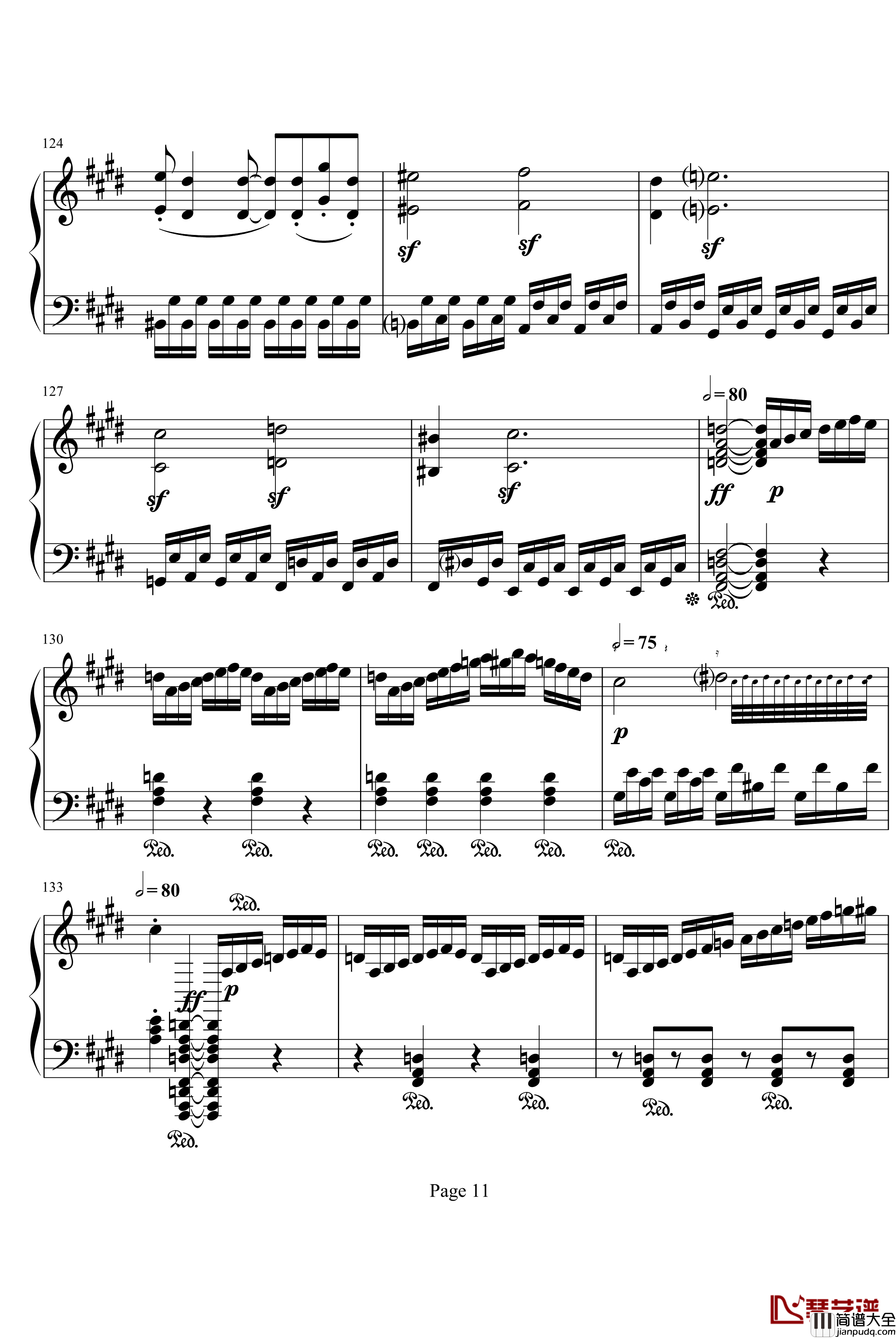月光奏明曲钢琴谱_作品27之2_贝多芬_beethoven