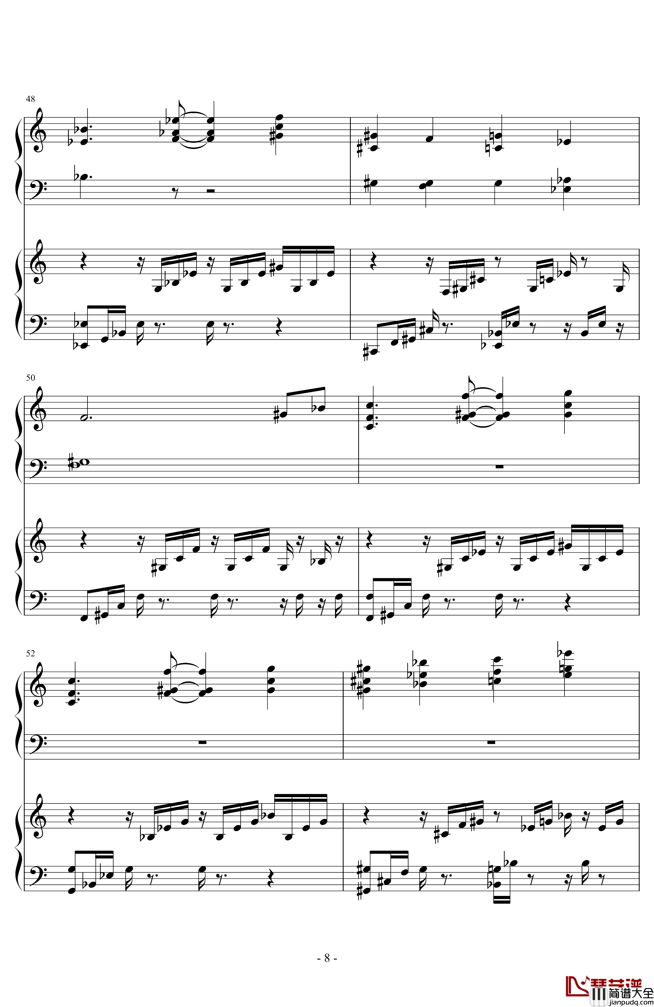 六年目的夜樱Memory_Of_Sakura钢琴谱_东方曲再编