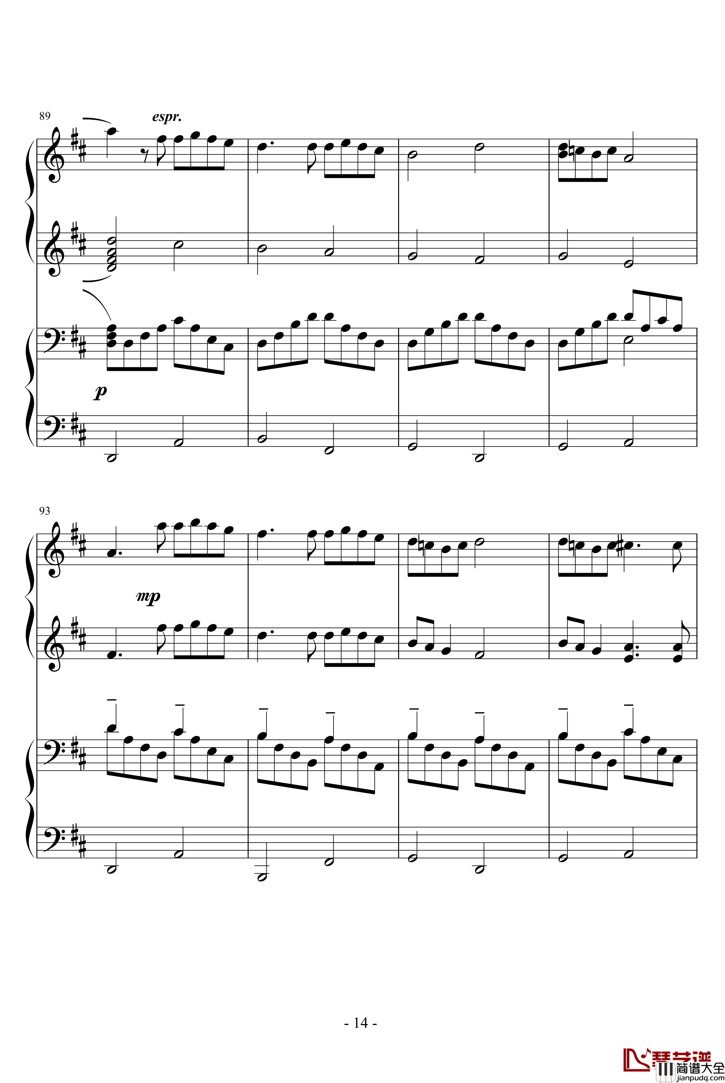 卡农四手钢琴谱_转_帕赫贝尔_Pachelbel
