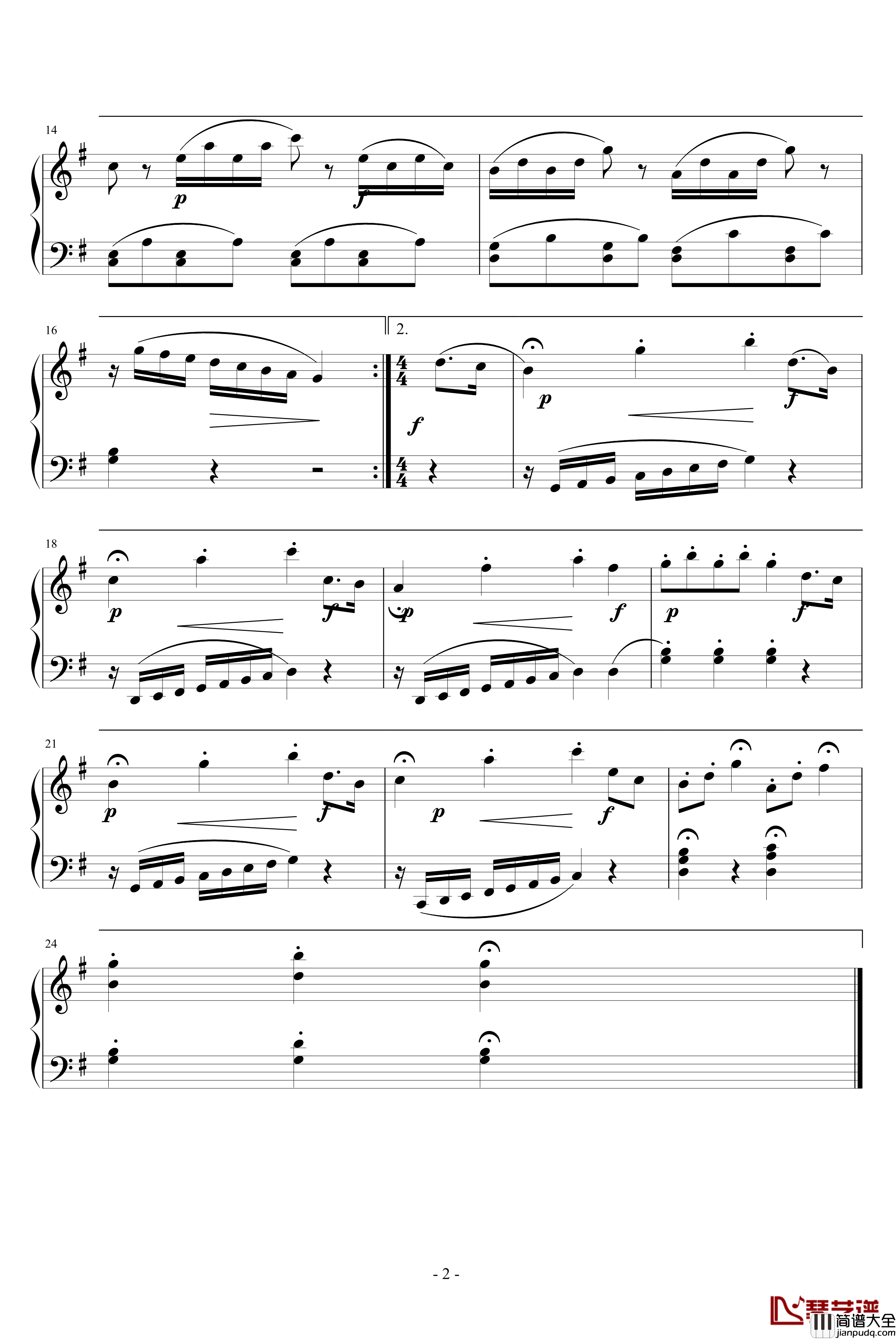 _魔笛_主题变奏曲钢琴谱_莫扎特_歌剧