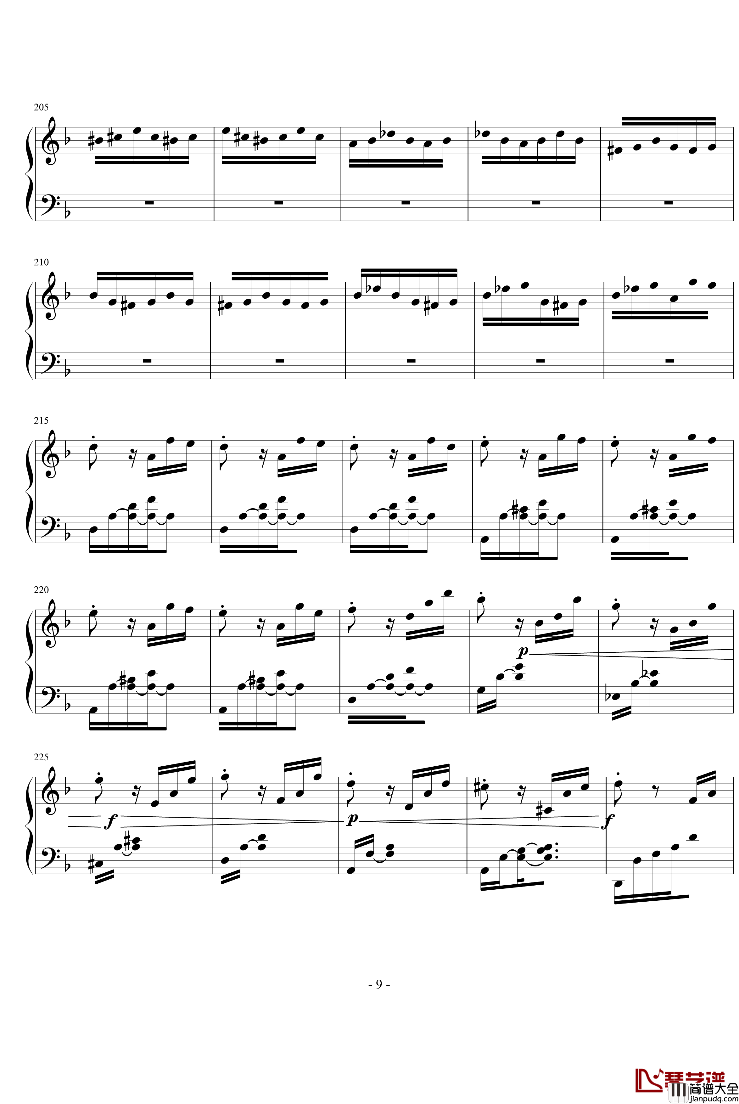 暴风雨第三乐章钢琴谱_贝多芬_beethoven