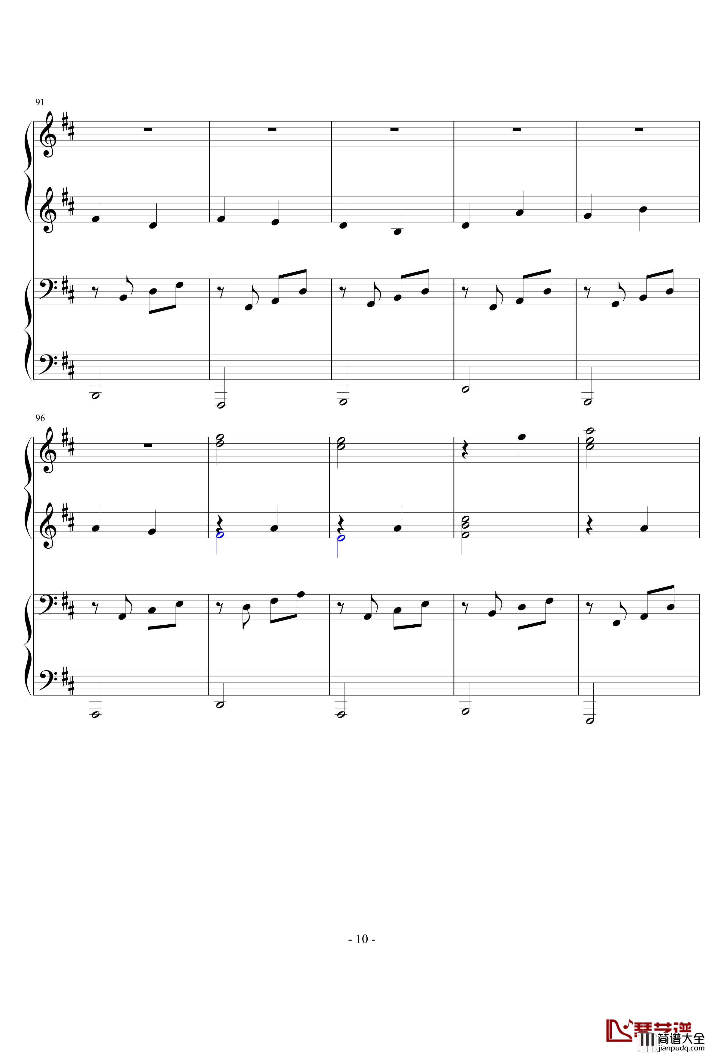 卡农四手联弹钢琴谱_Charm改编版_帕赫贝尔_Pachelbel