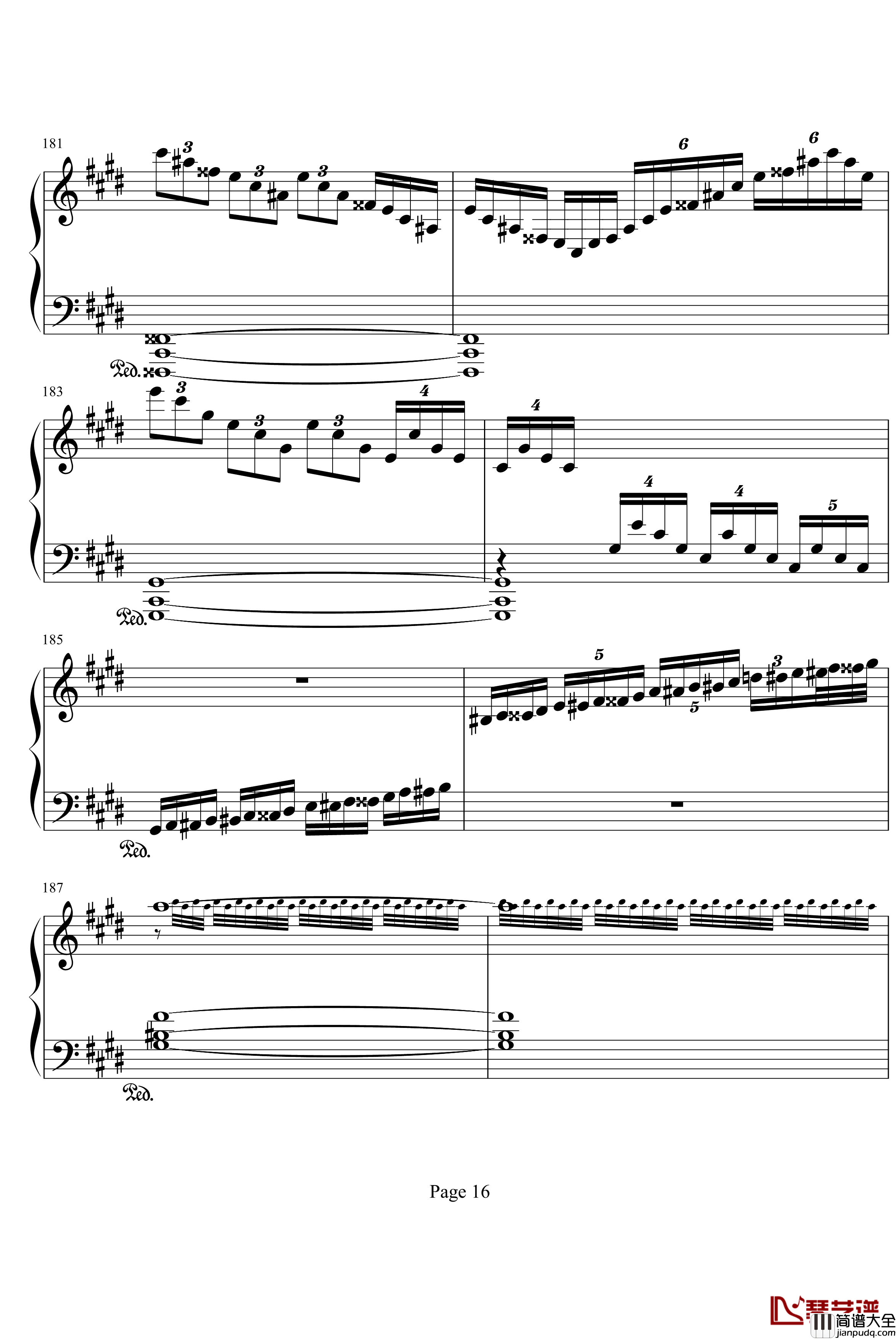 月光奏明曲钢琴谱_作品27之2_贝多芬_beethoven