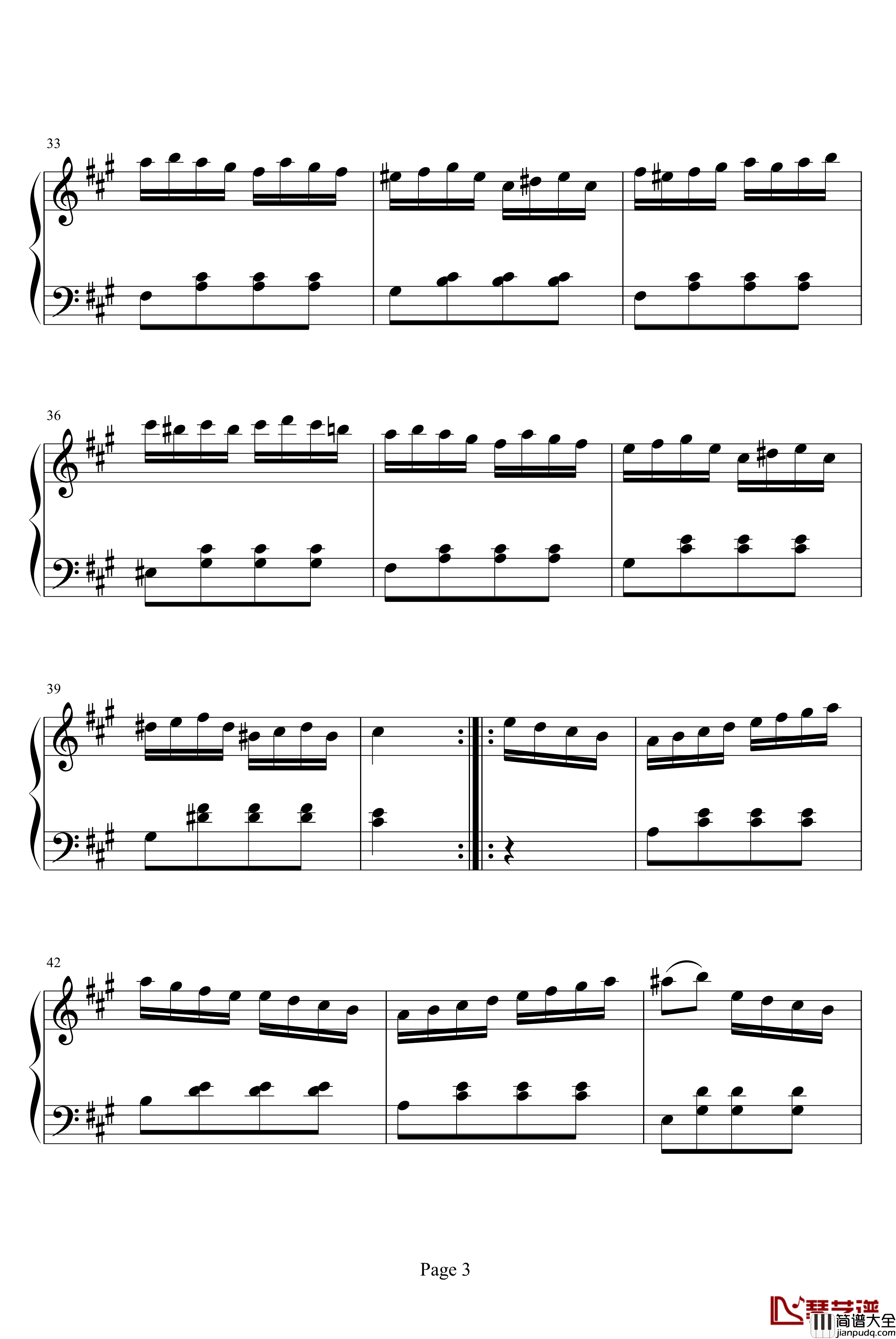 土耳其进行曲钢琴谱_莫扎特