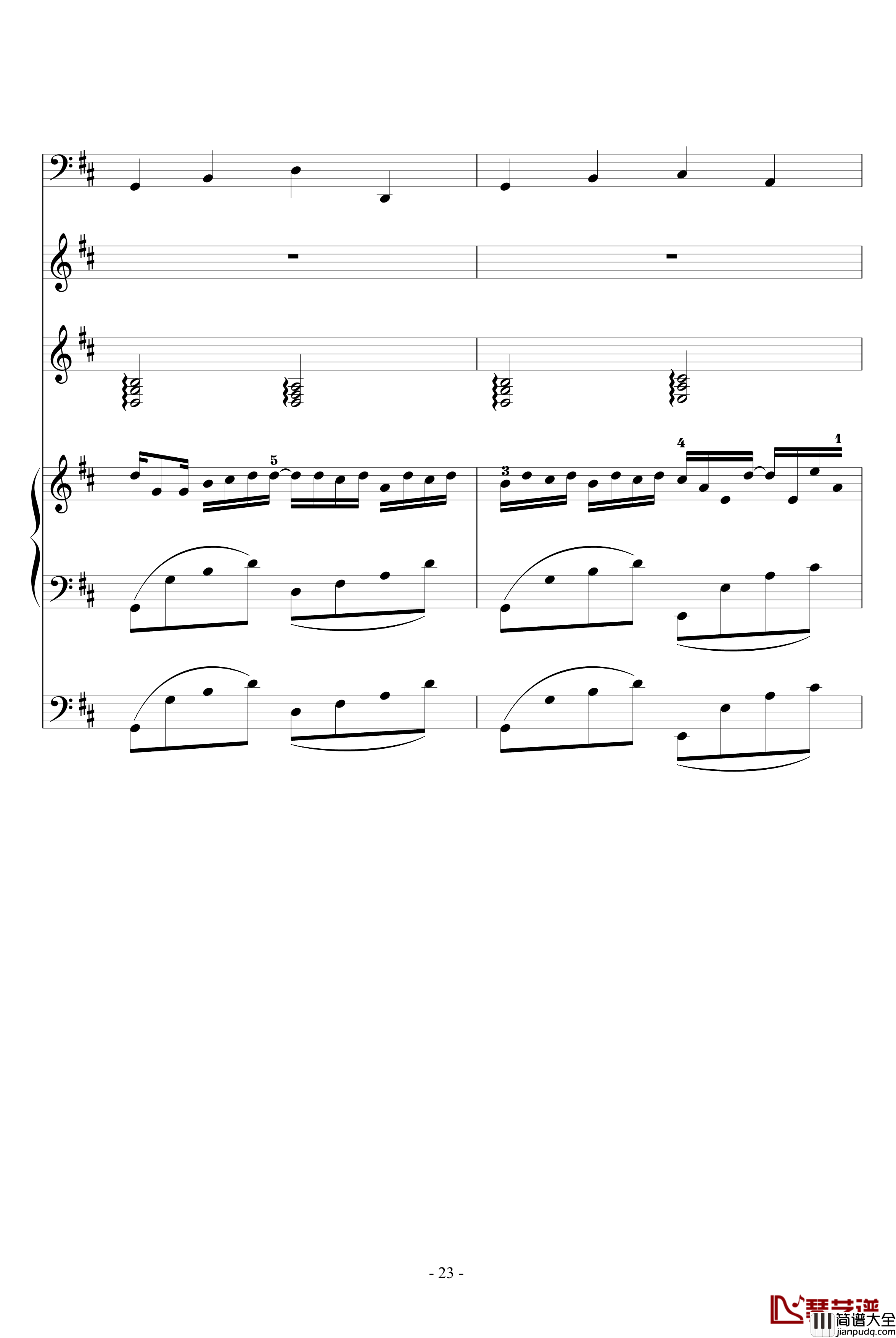 卡农钢琴谱_帕赫贝尔_Pachelbel