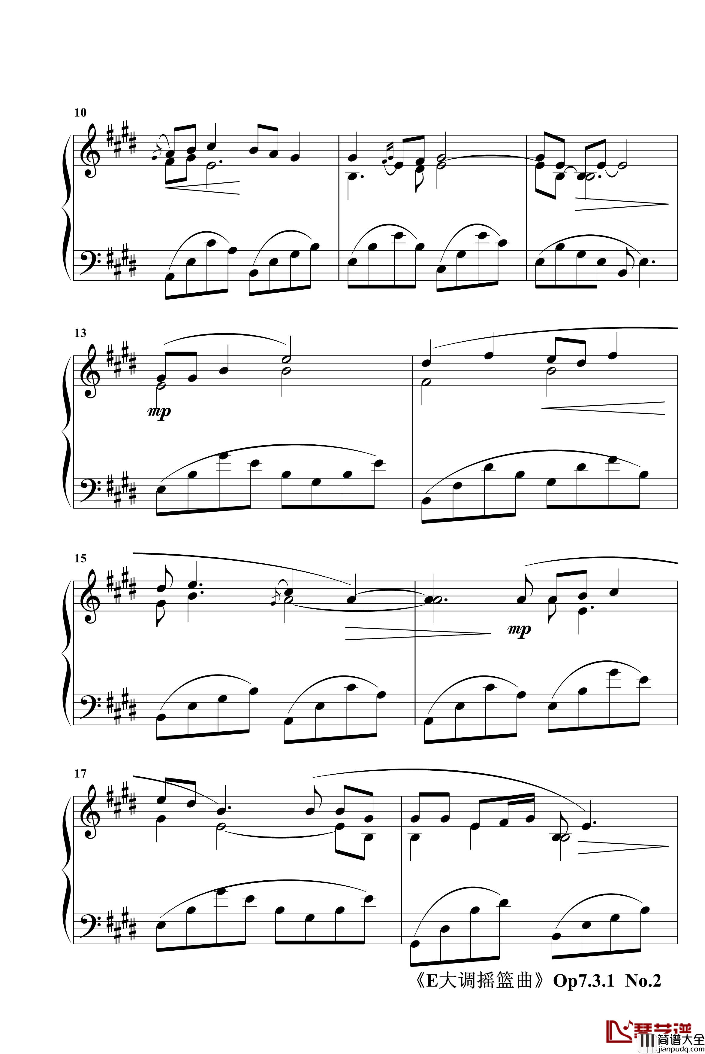 E大调摇篮曲Op7.3.1钢琴谱_jerry5743