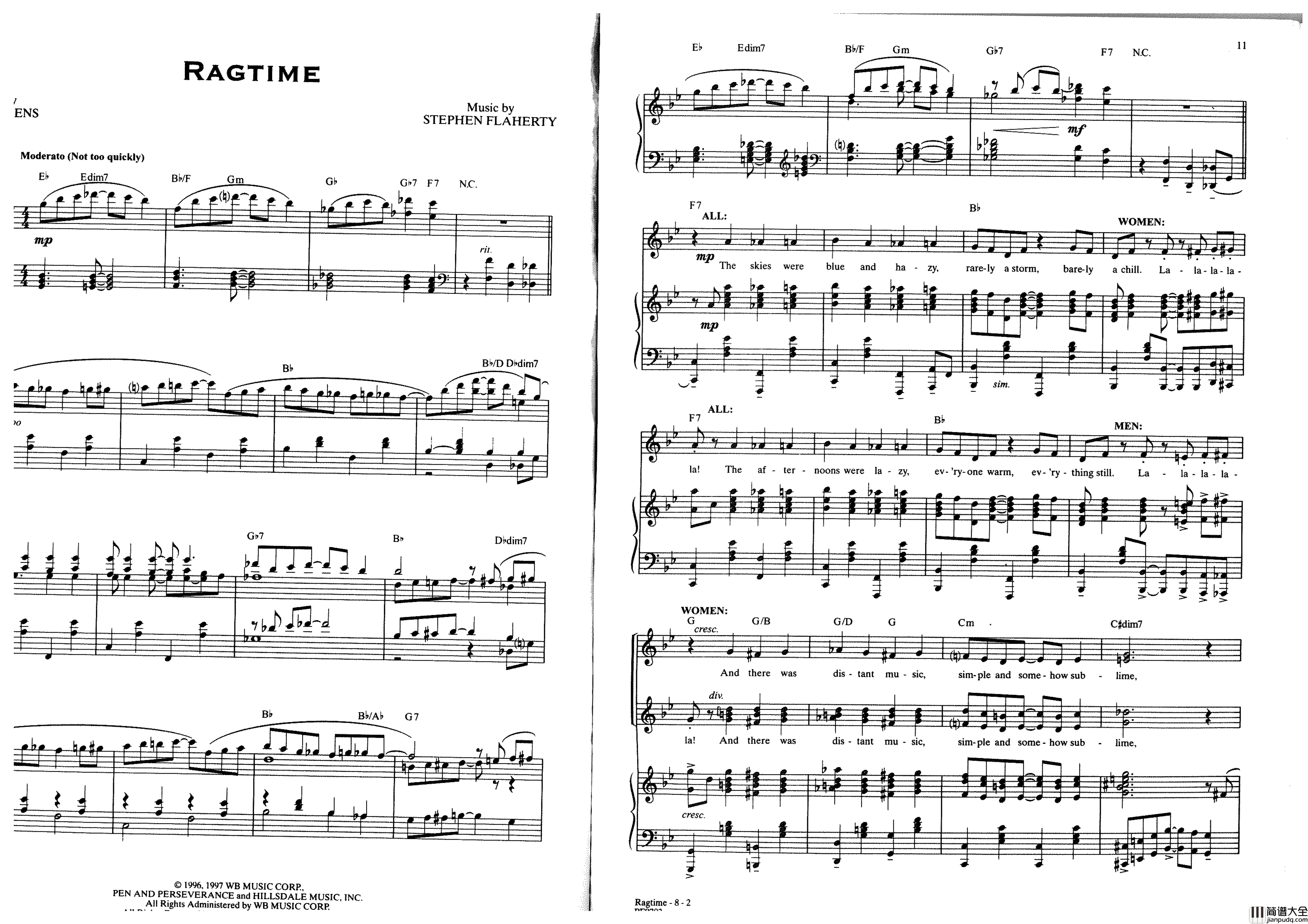 Ragtime全集钢琴谱_Stephen_Flaherty