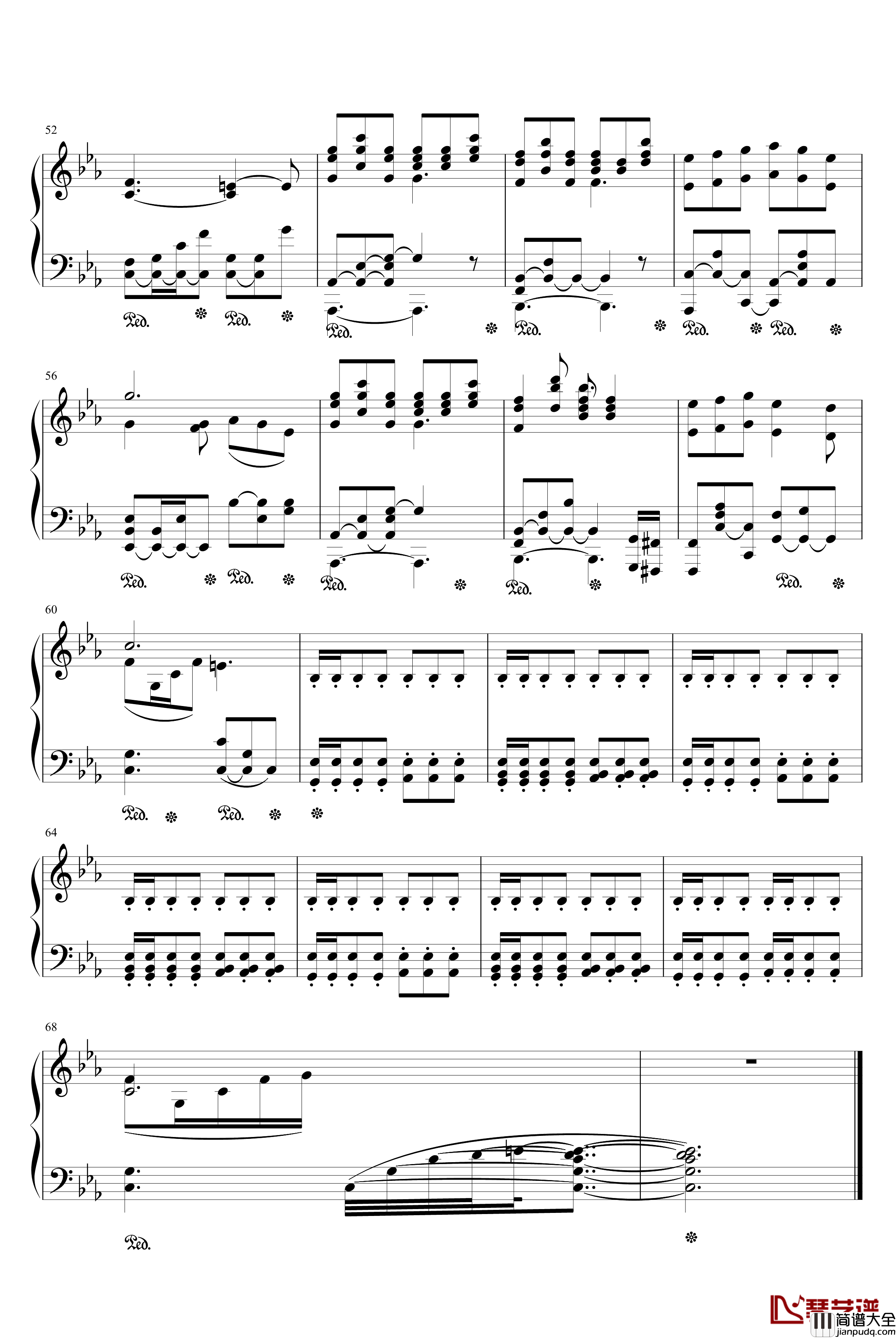 夜月钢琴谱_动漫影视动画片_死神_主题曲