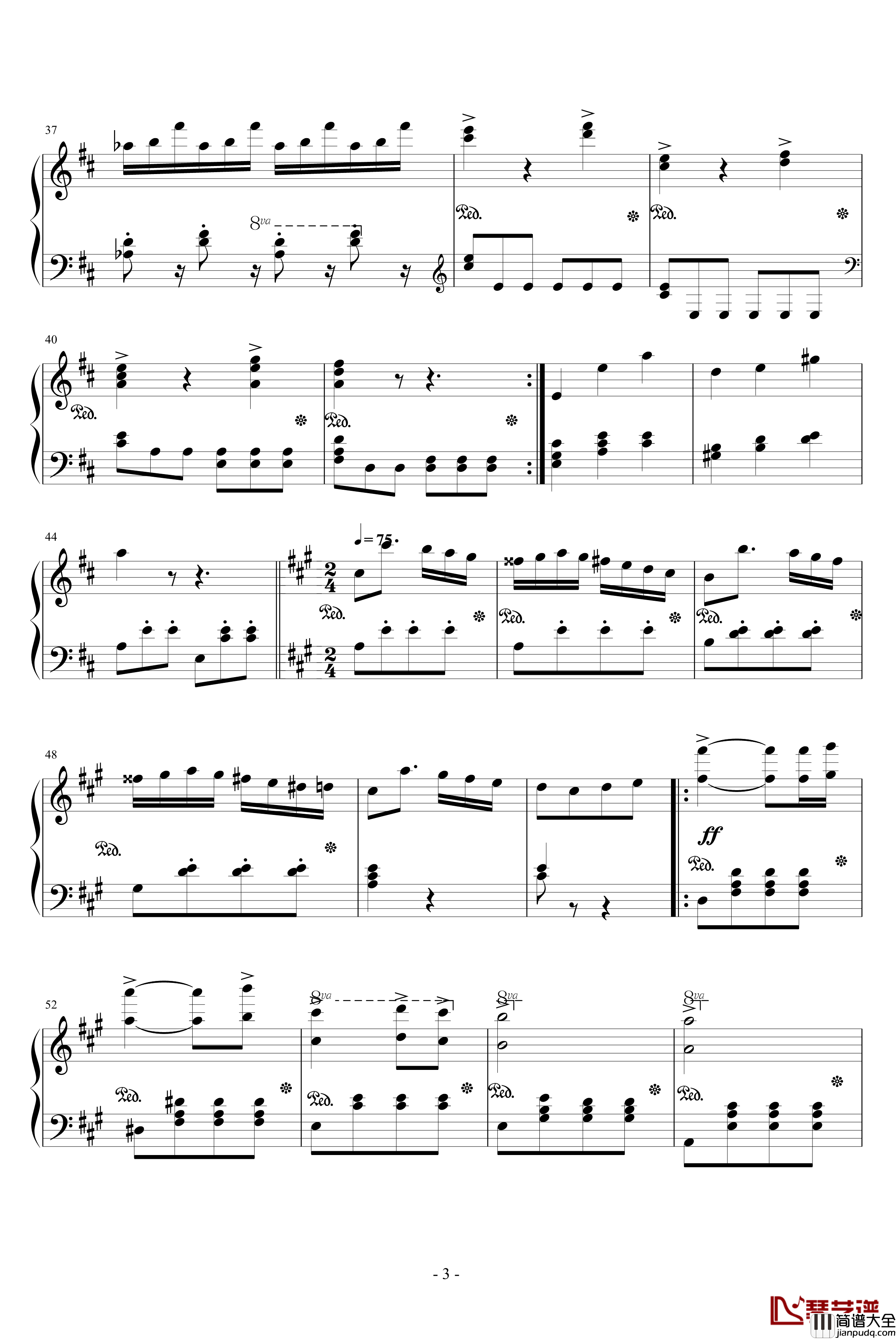 D大调奏鸣曲期盼钢琴谱_NNN999