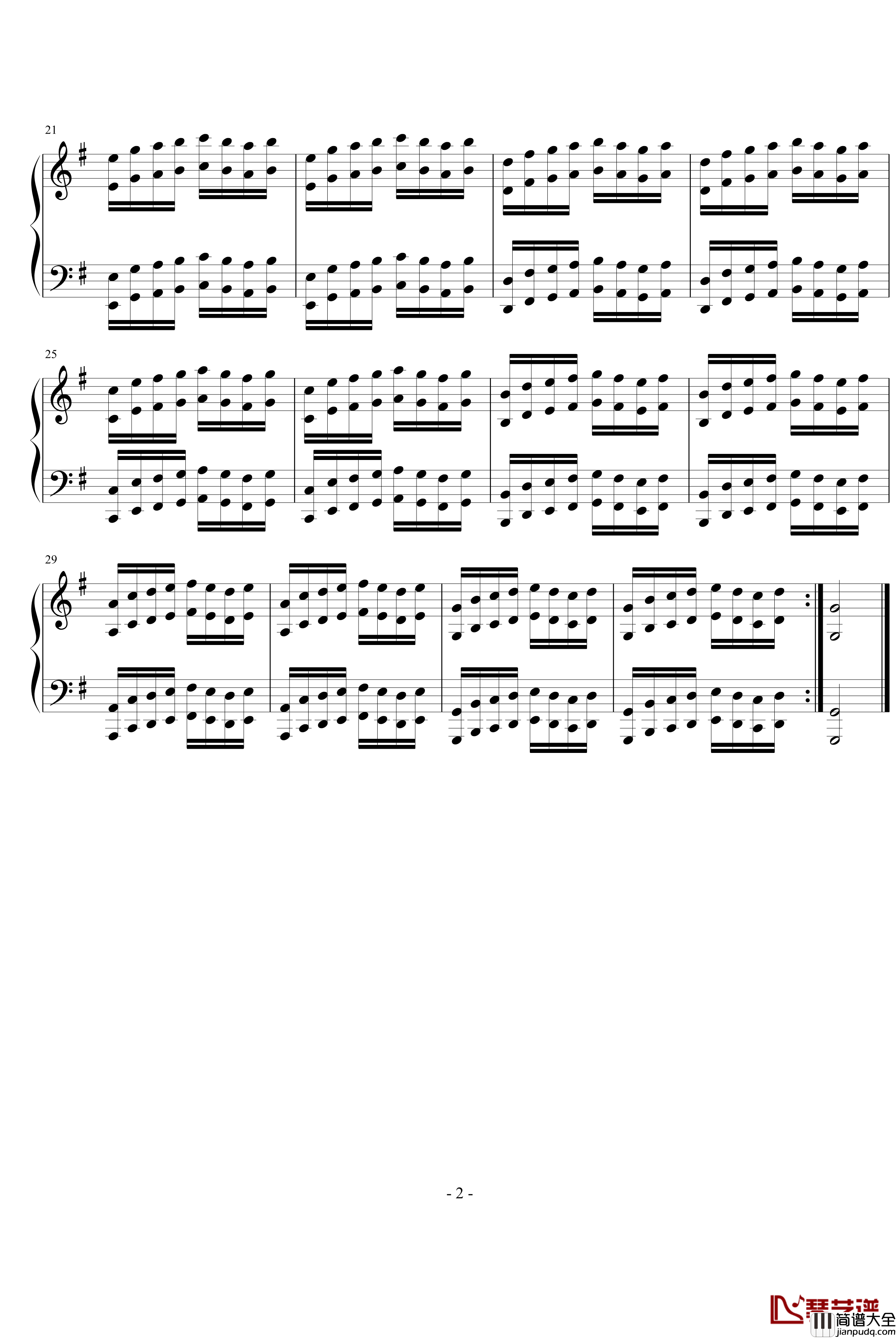 八度练习曲钢琴谱_米俊乐
