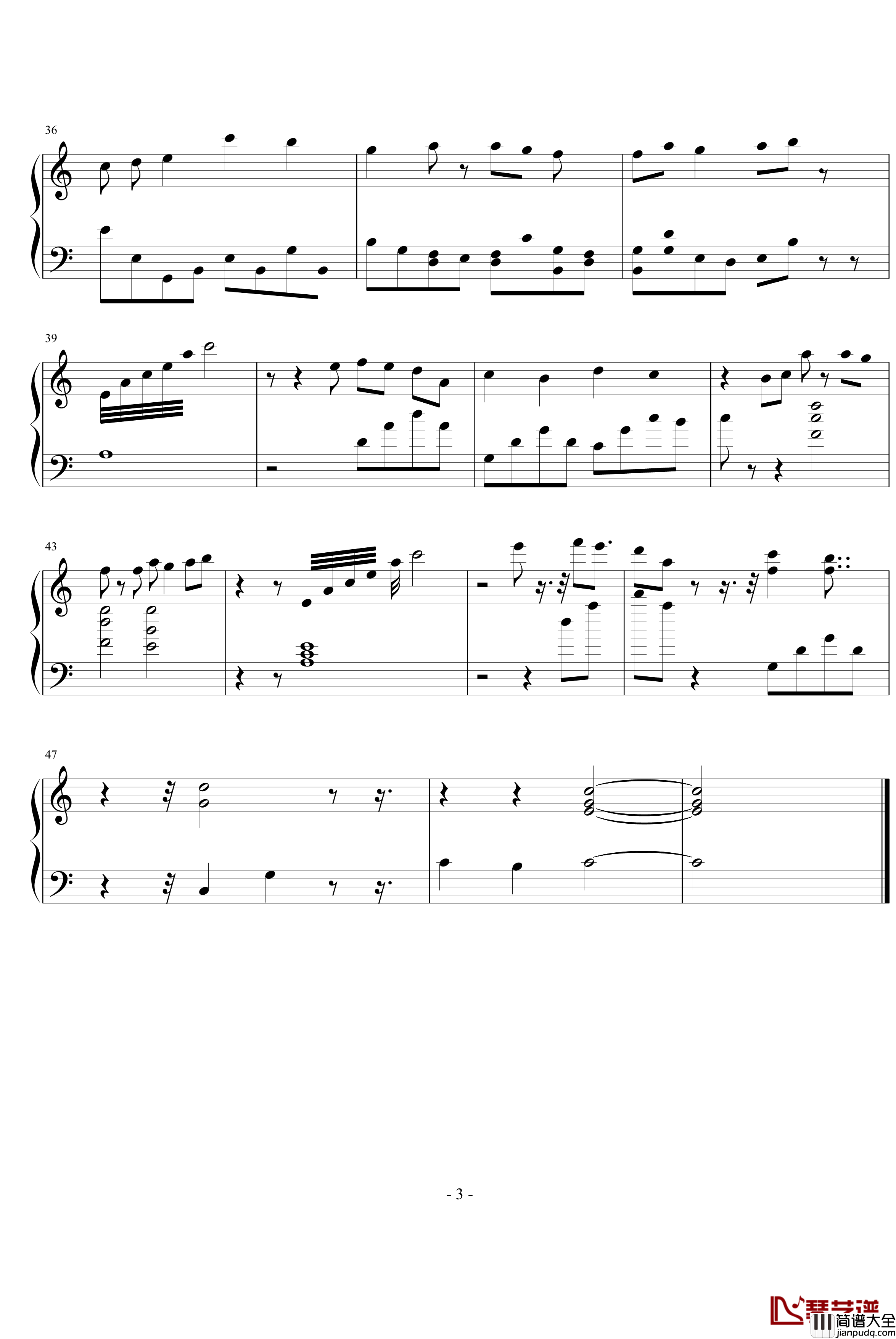 雨滴钢琴谱_Yiruma
