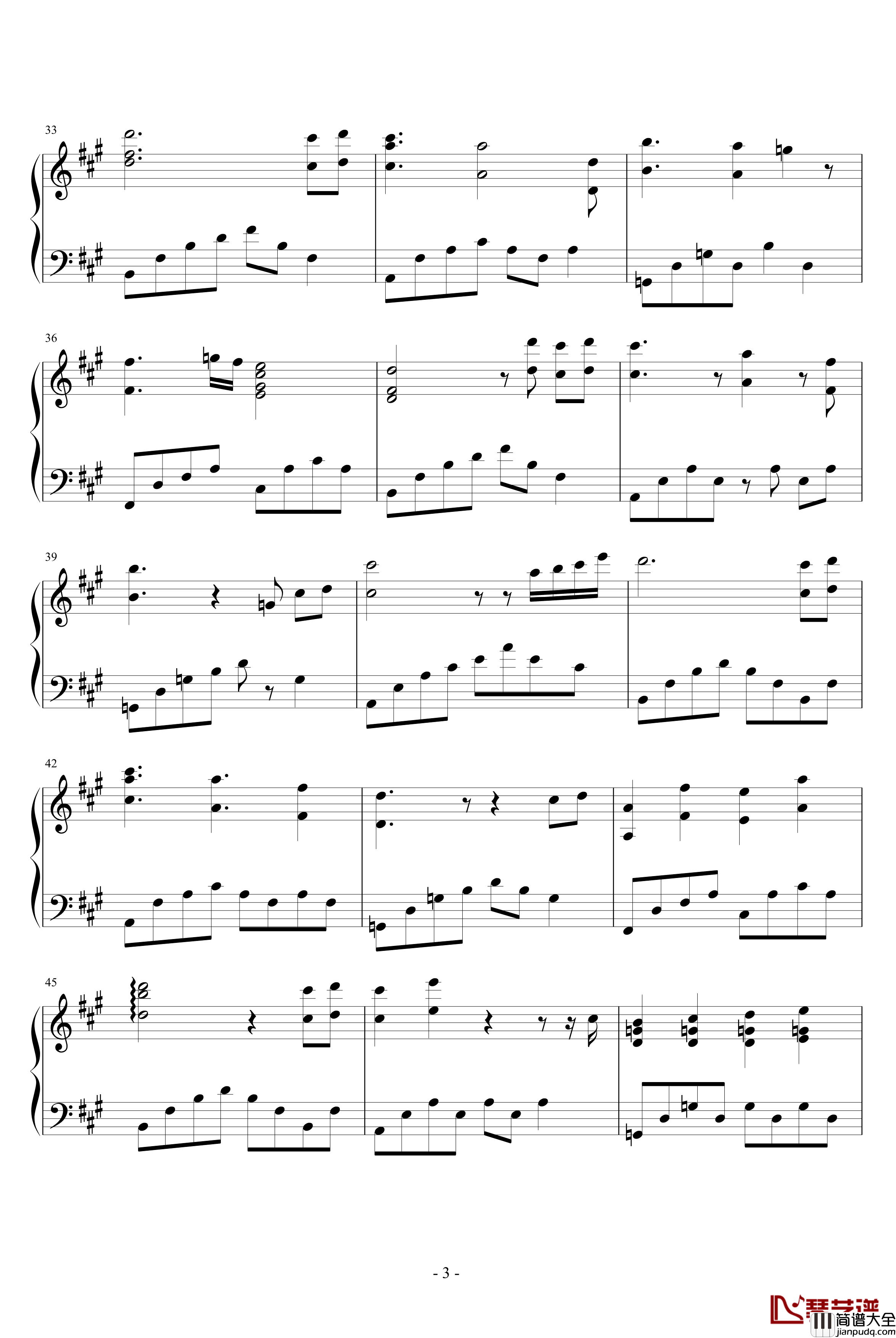 暖阳钢琴谱_动漫影视_鸑鷟BGM