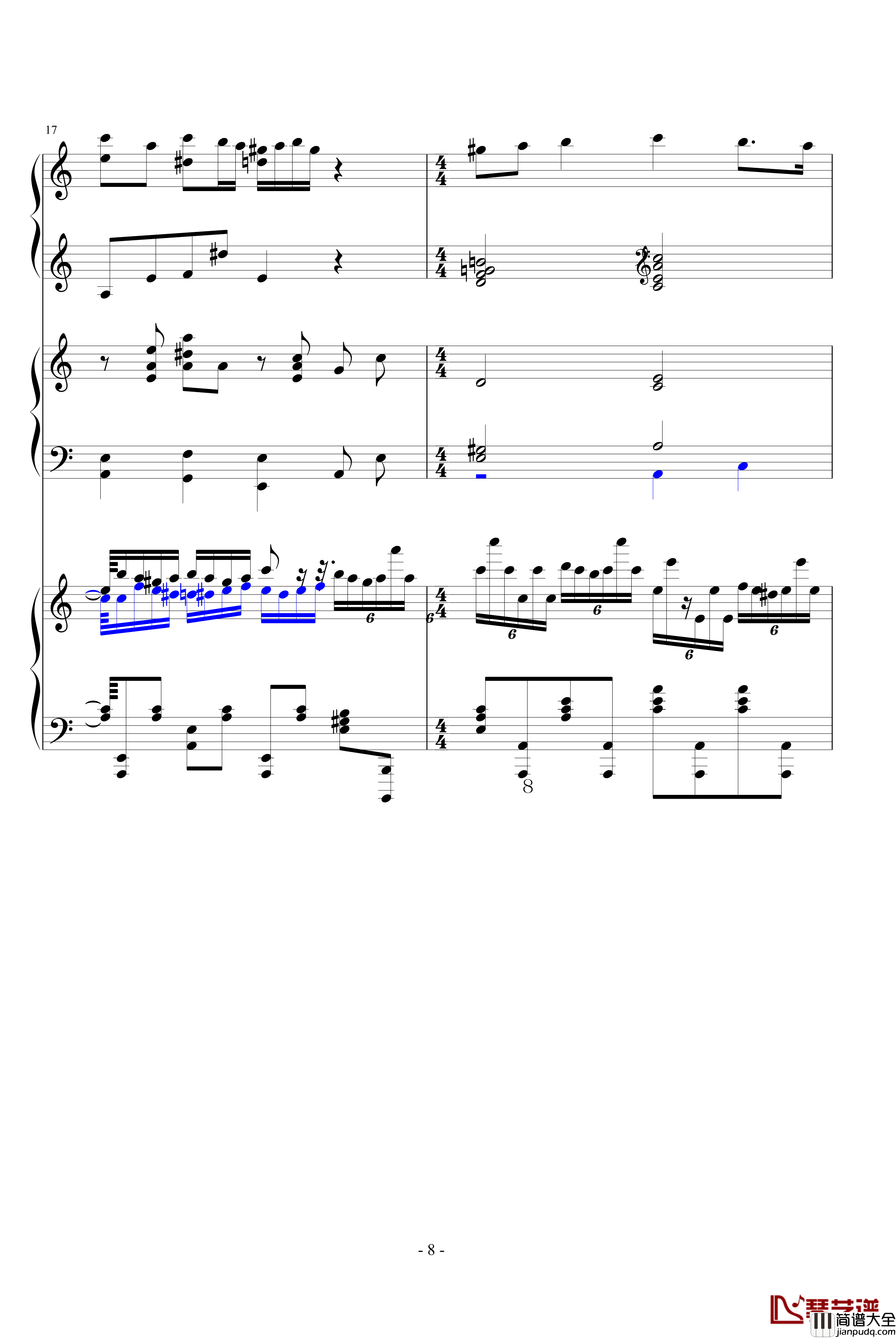 土耳其圣少女领域钢琴谱_进行曲_重修_莫扎特