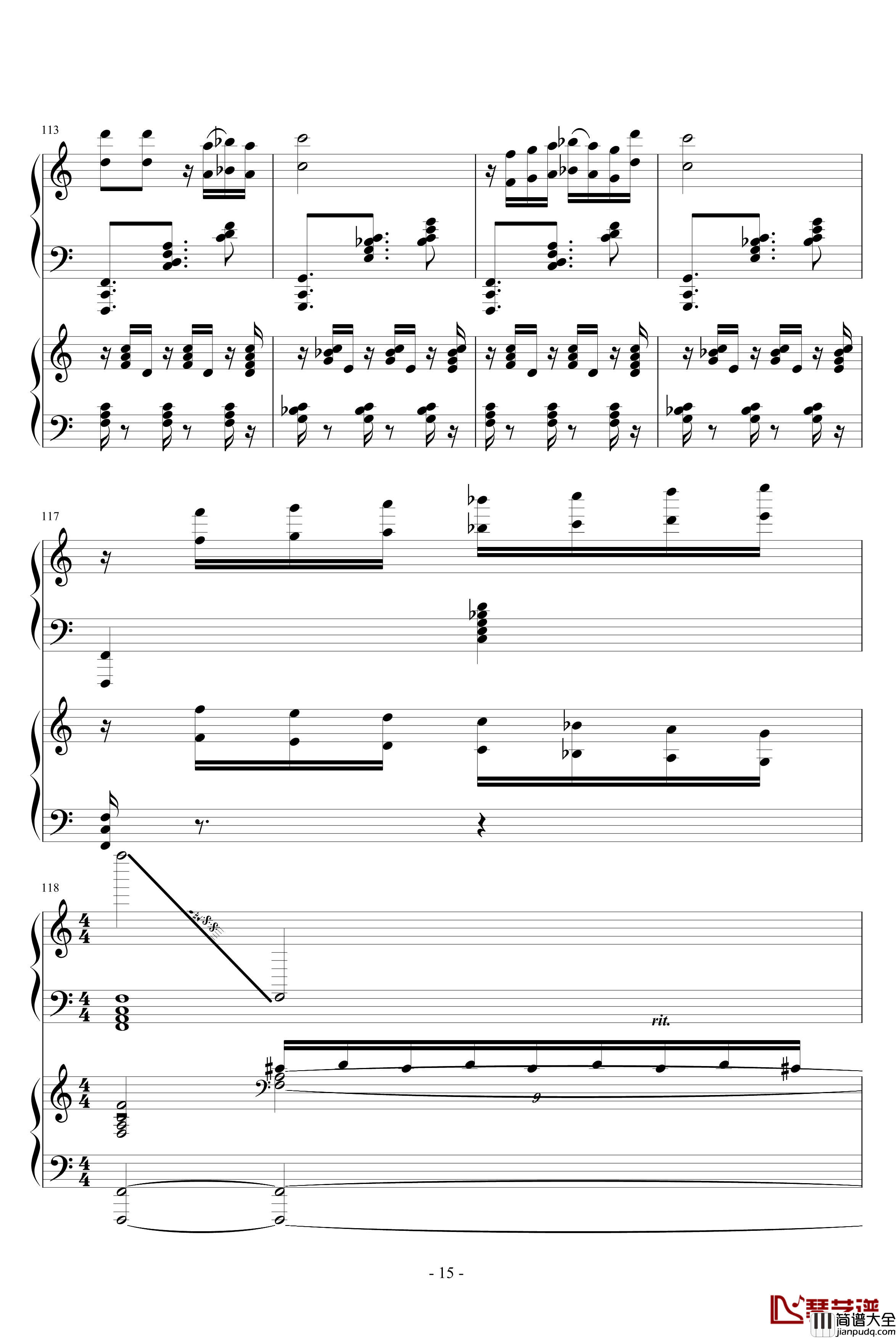 爵士双钢琴奏鸣曲第三乐章钢琴谱_米约