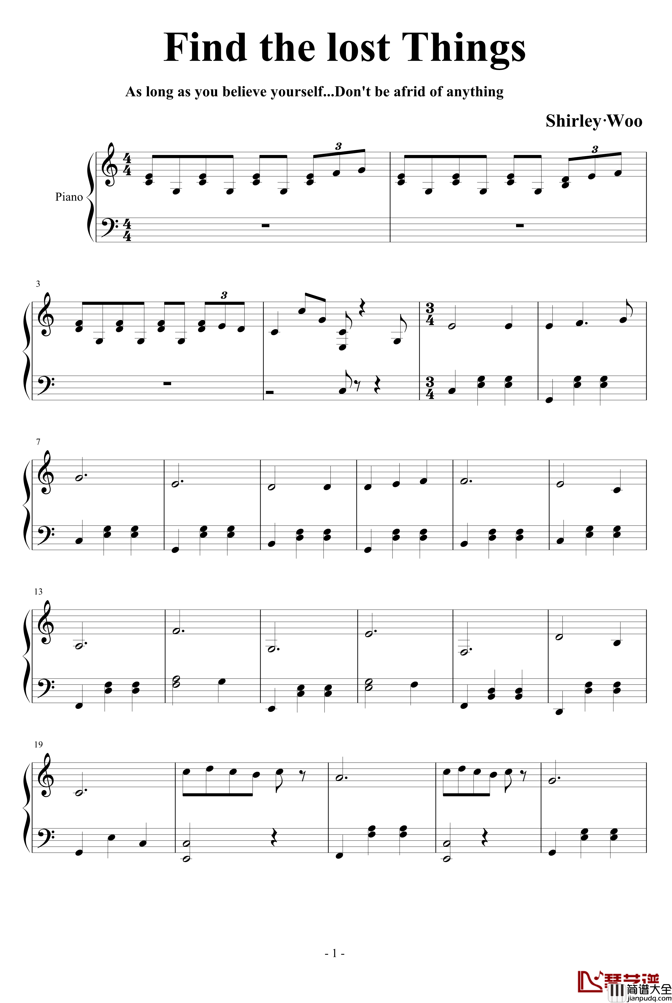 Find_the_lost_things钢琴谱_Waltz_軒轅一劍