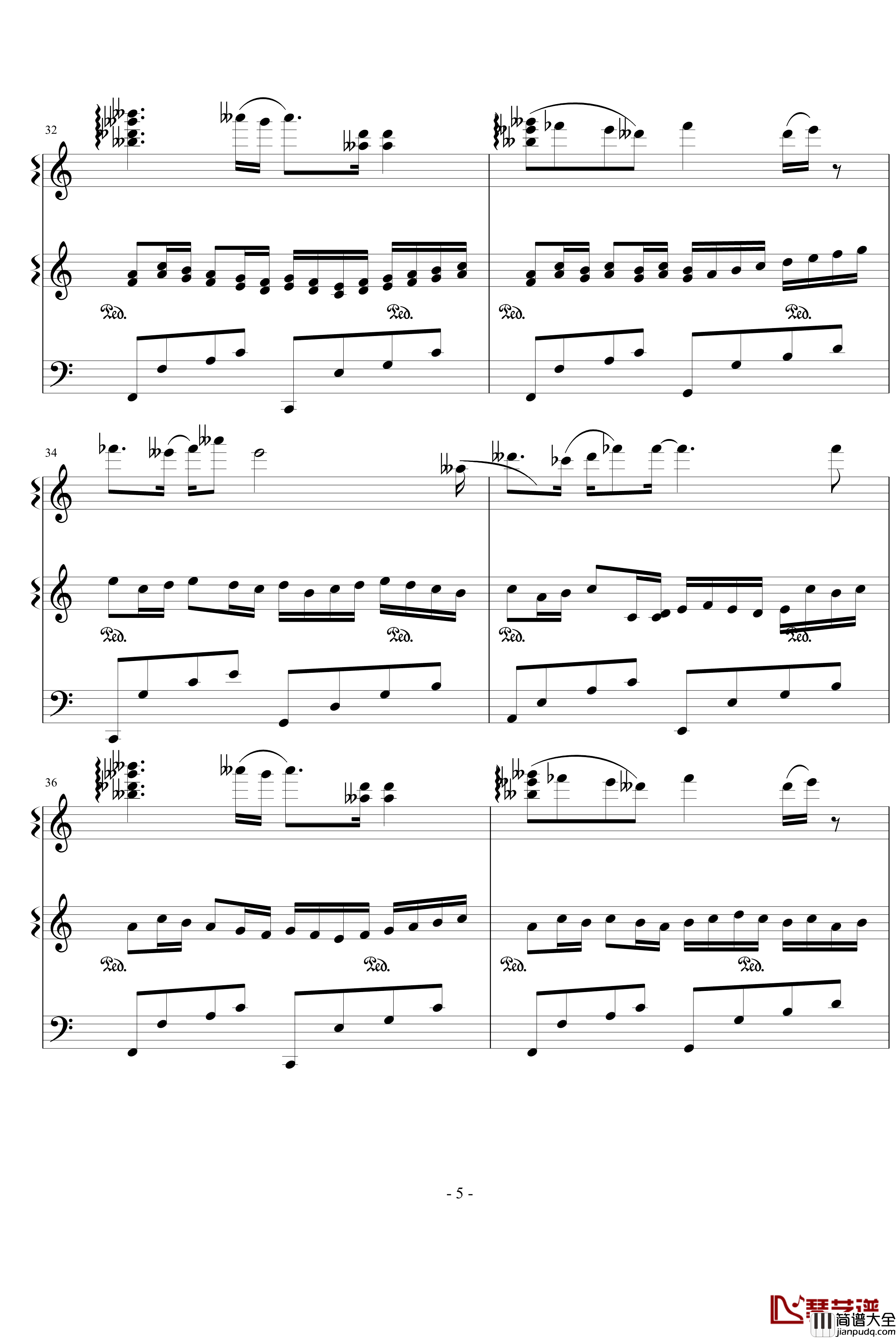 天空之城卡农钢琴谱_帕赫贝尔_Pachelbel