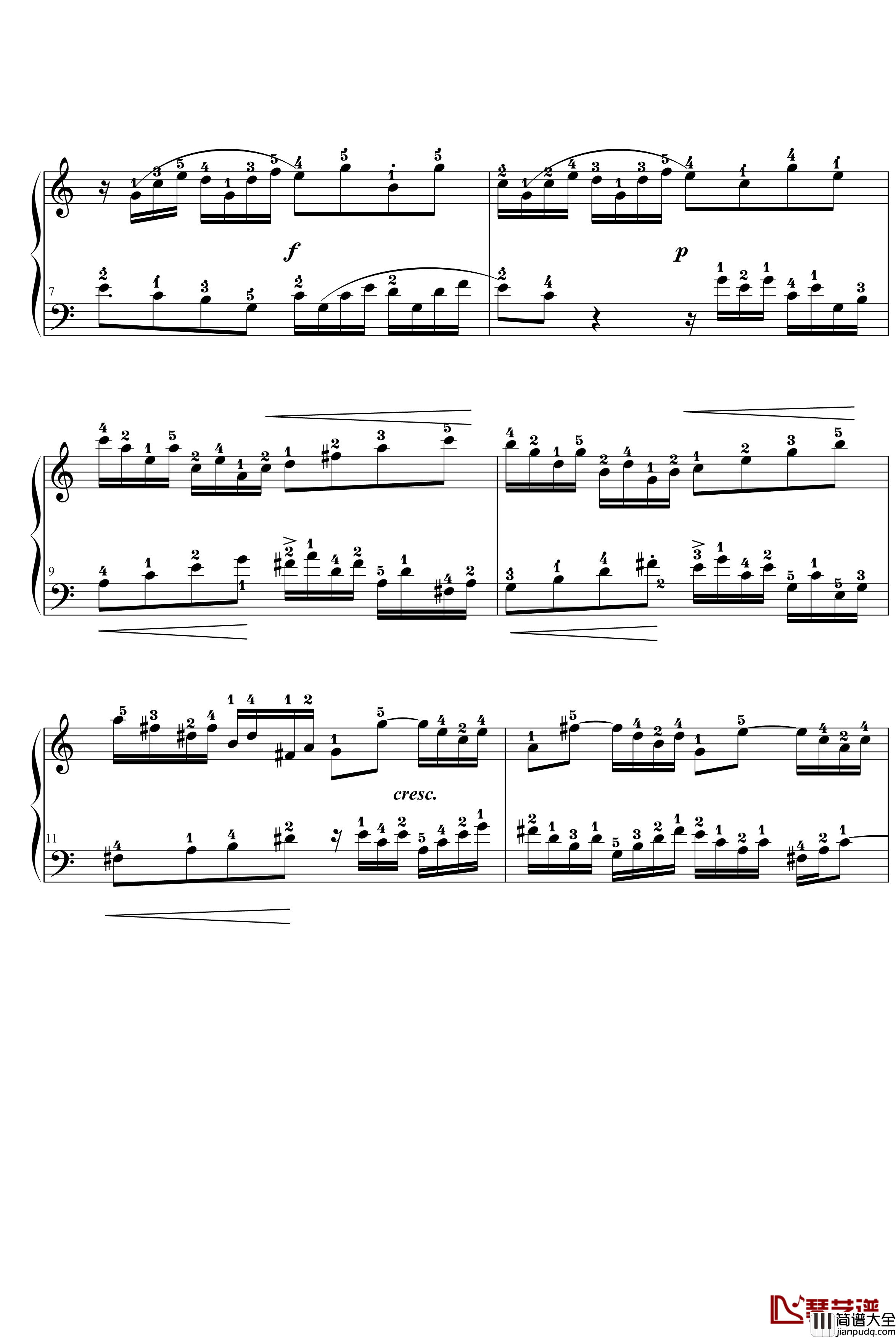 二部创意曲钢琴谱_No.13_巴赫_P.E.Bach
