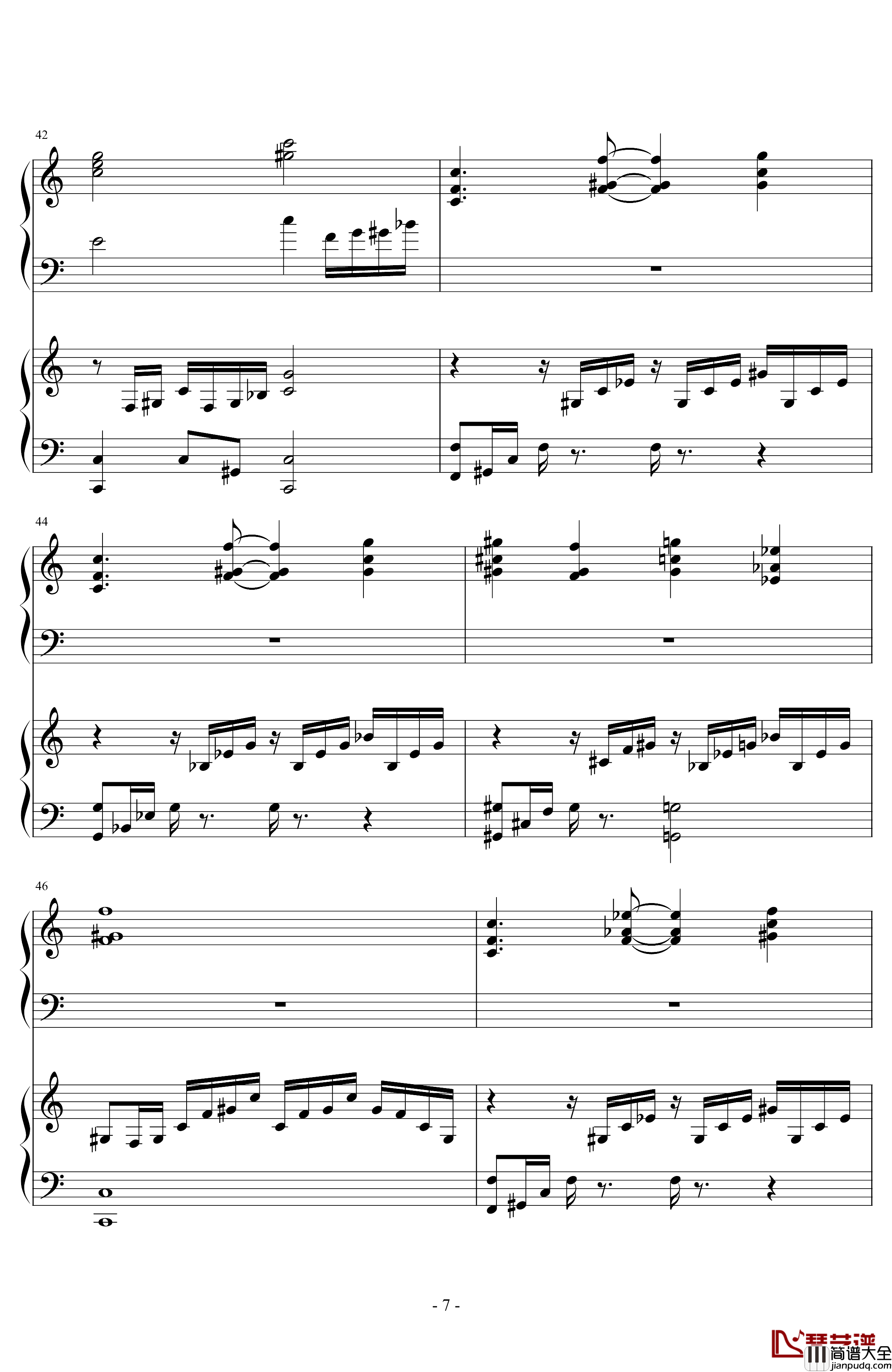 六年目的夜樱Memory_Of_Sakura钢琴谱_东方曲再编