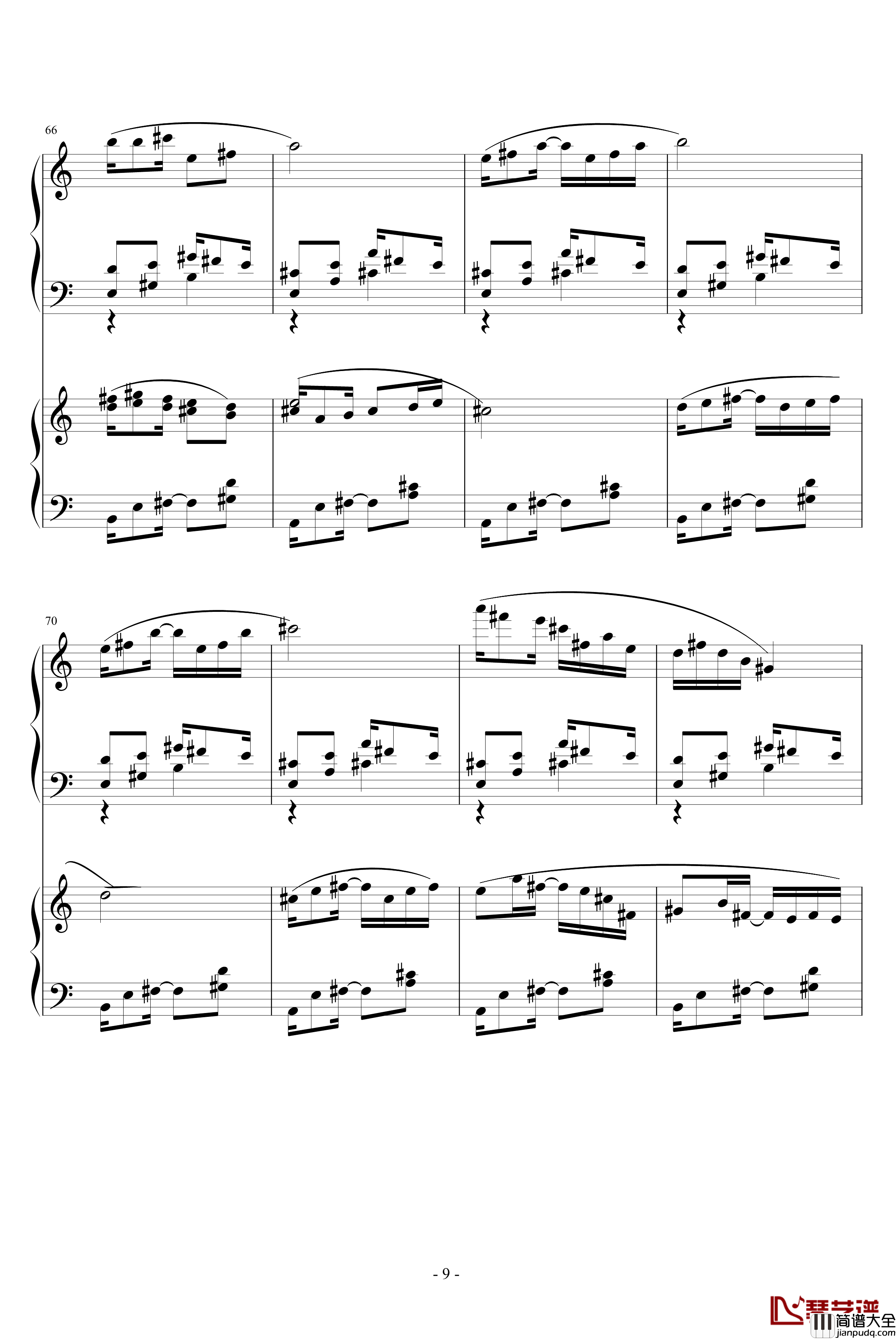 爵士双钢琴奏鸣曲第三乐章钢琴谱_米约