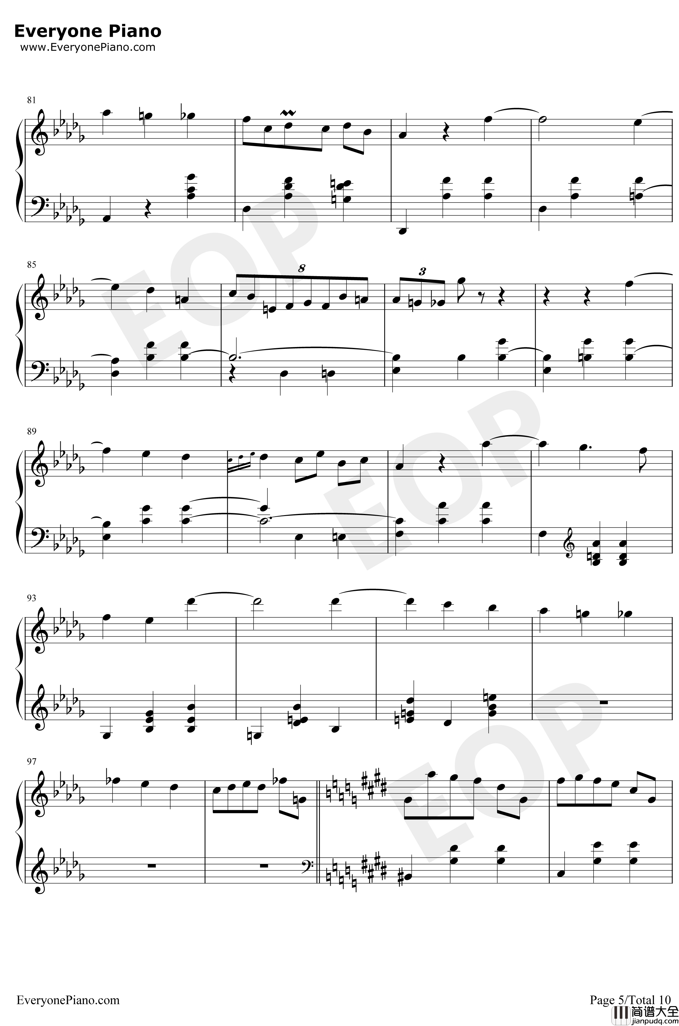 升C小调圆舞曲钢琴谱_肖邦