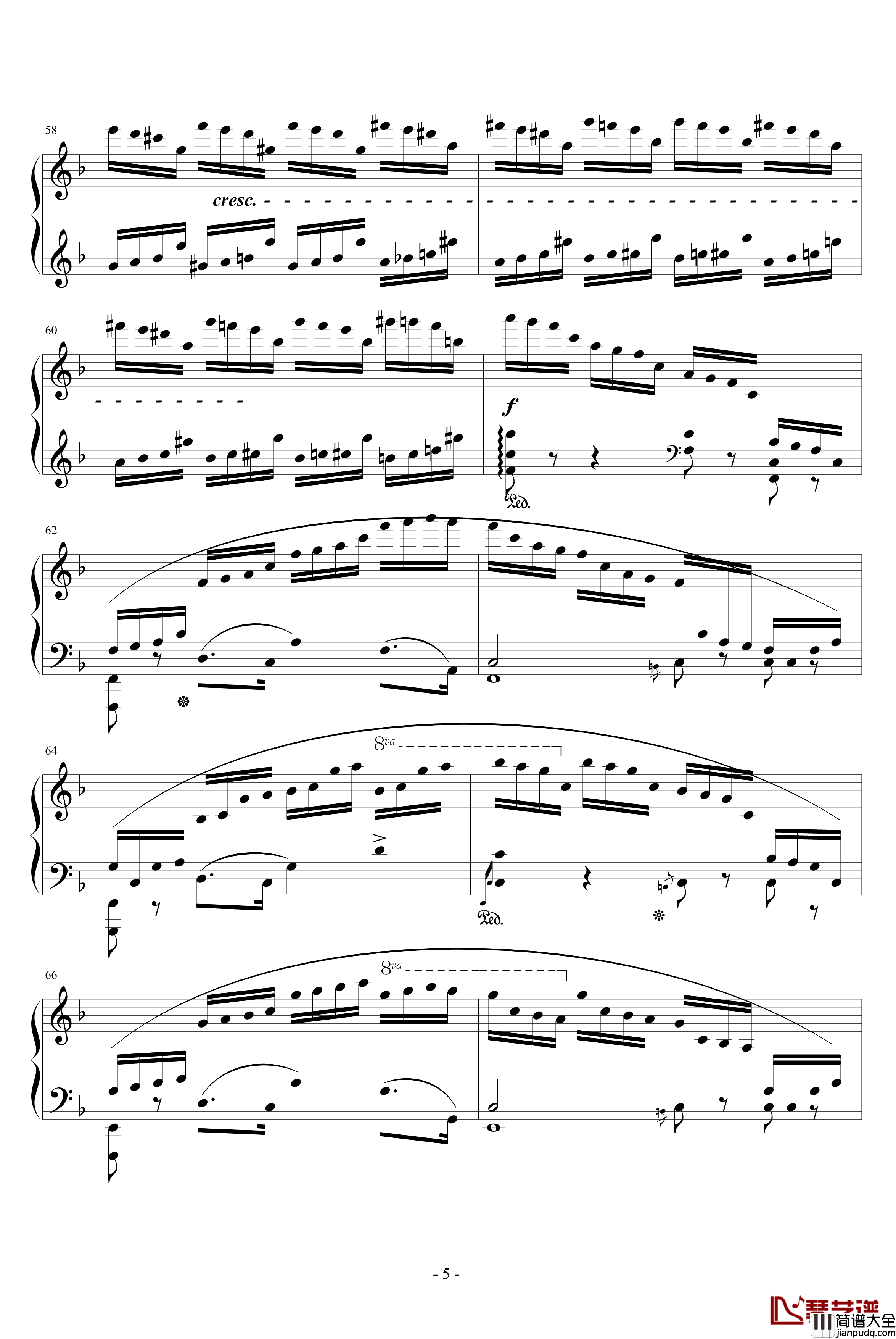 肖邦练习曲8钢琴谱_肖邦_chopin