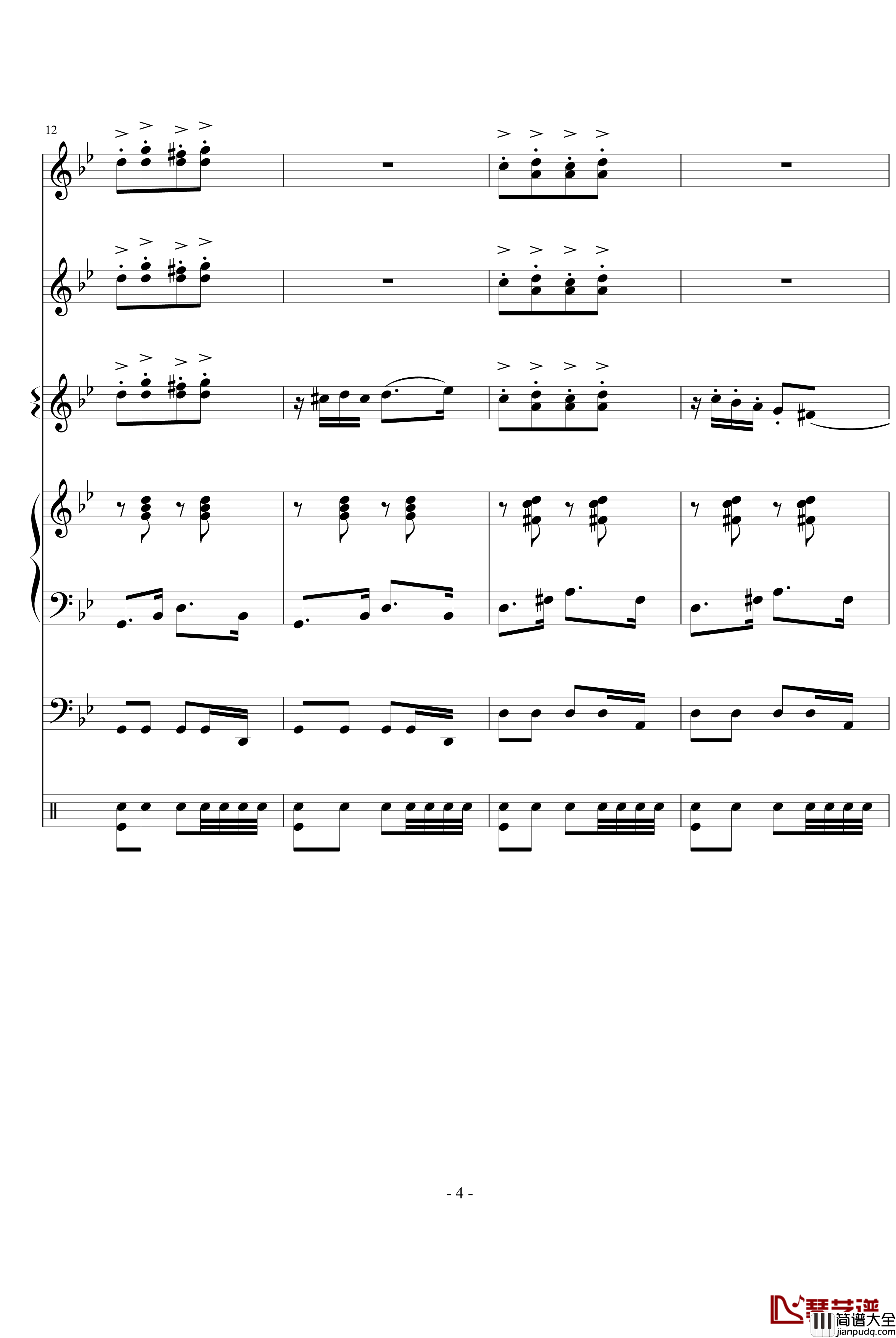 化妆舞会钢琴谱_世界名曲
