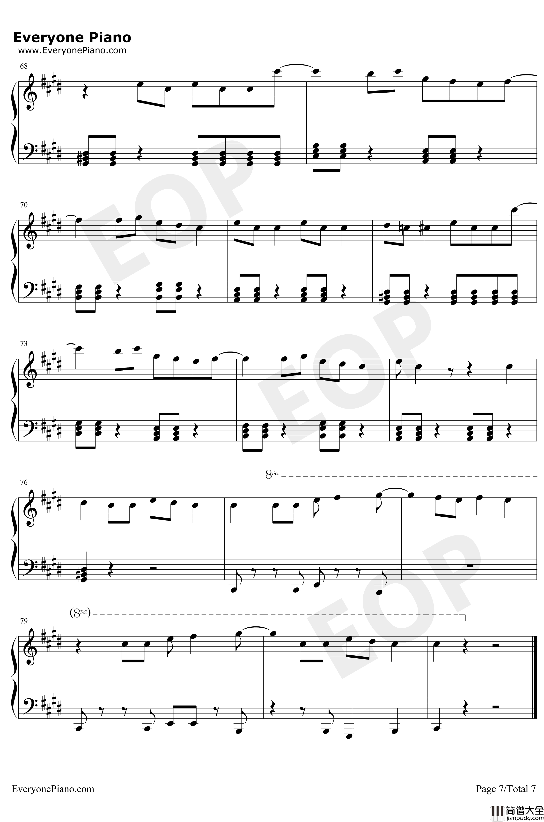 Sucker钢琴谱_JonasBrothers