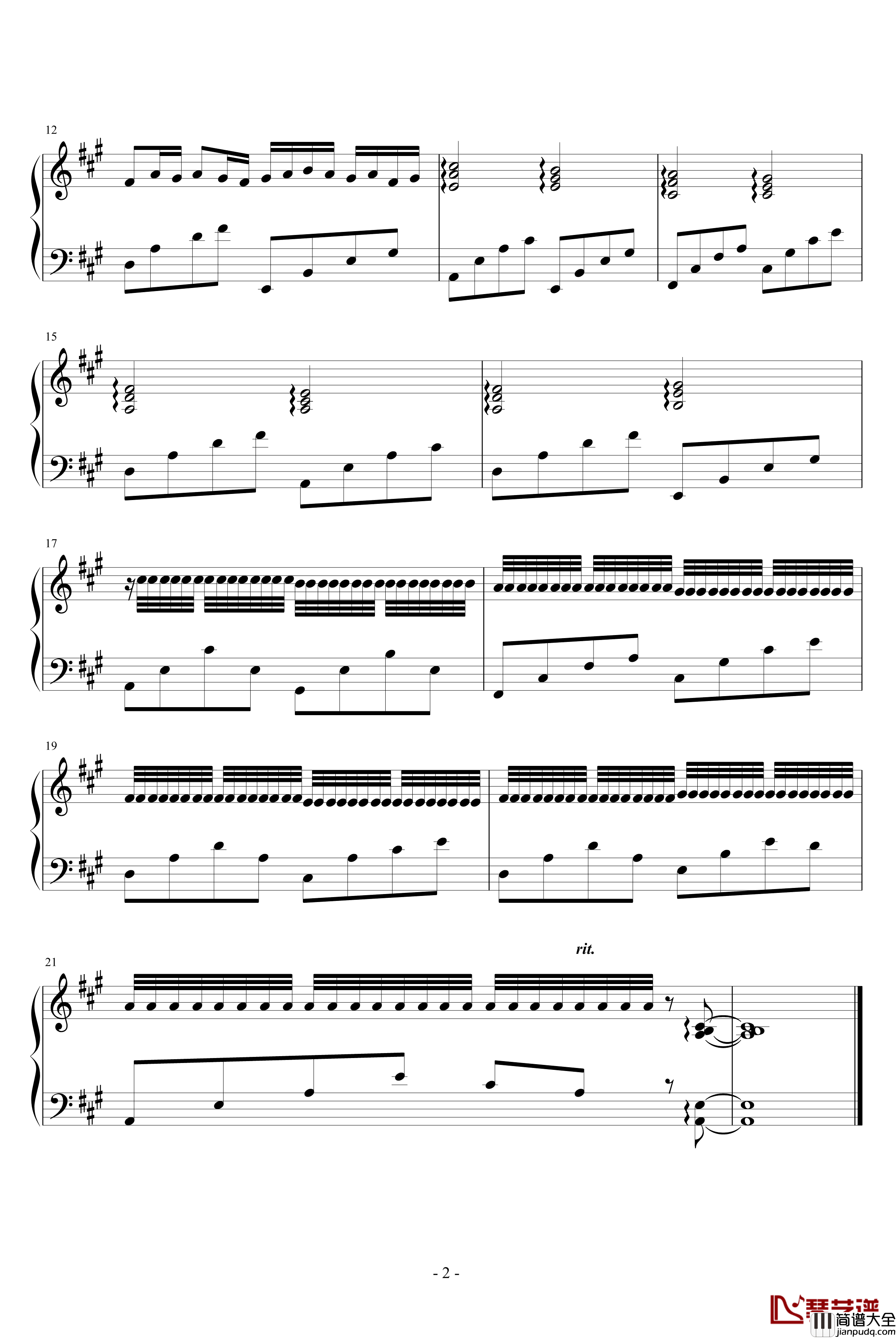 卡农变奏曲钢琴谱_帕赫贝尔_Pachelbel