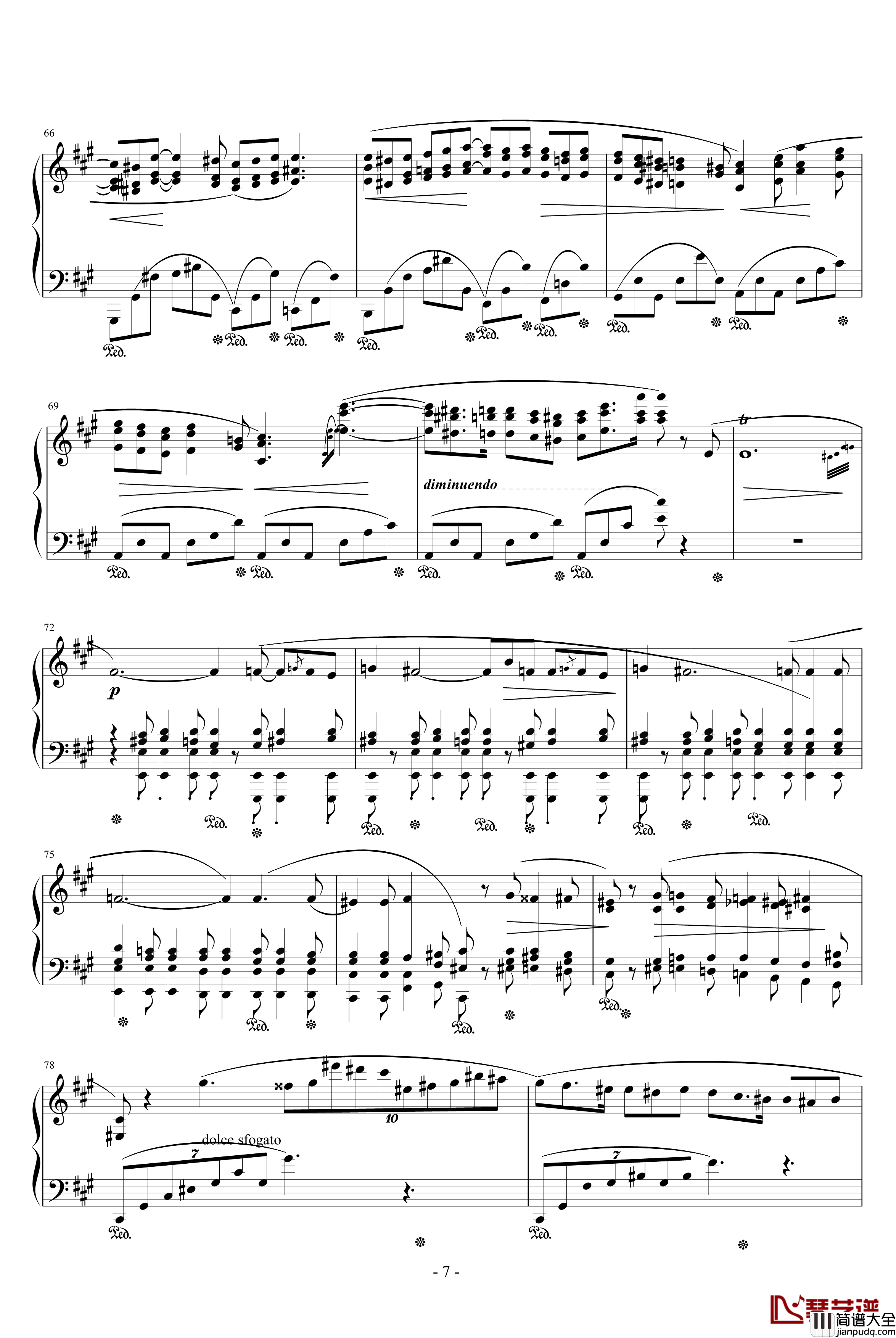 船歌钢琴谱_肖邦_chopin