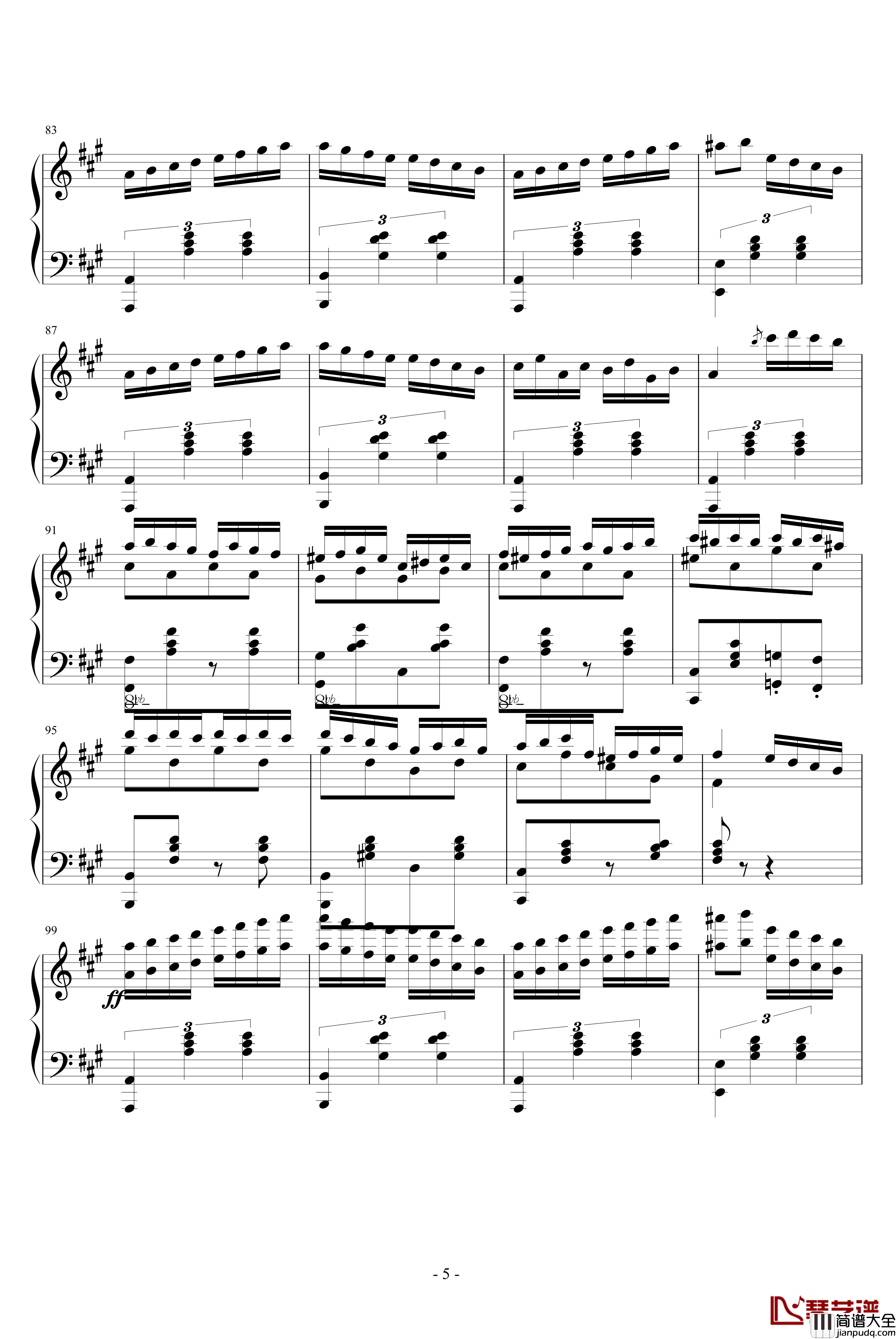 土耳其进行曲钢琴谱_爵士版_莫扎特