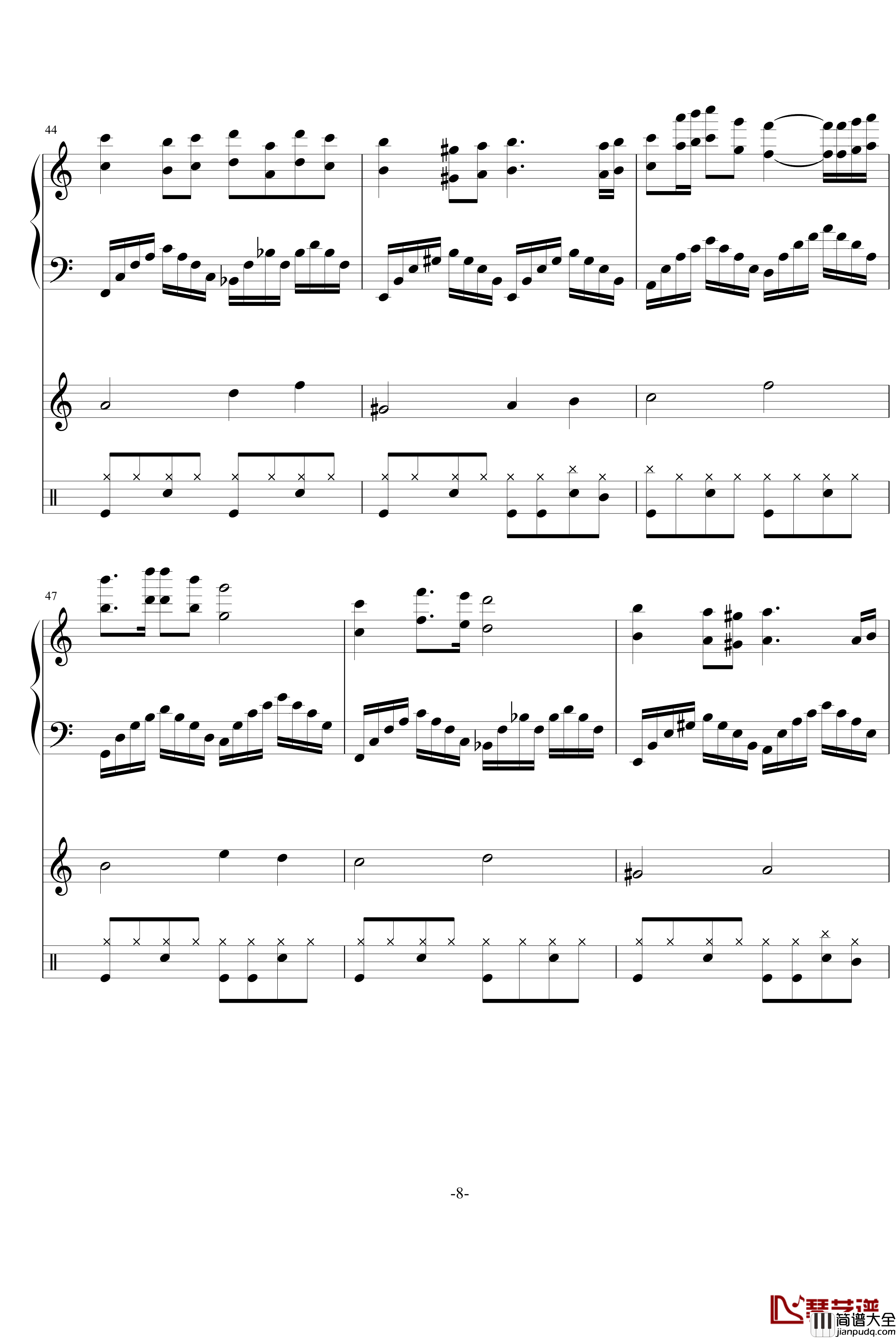 独自一人钢琴谱_PianoYZ