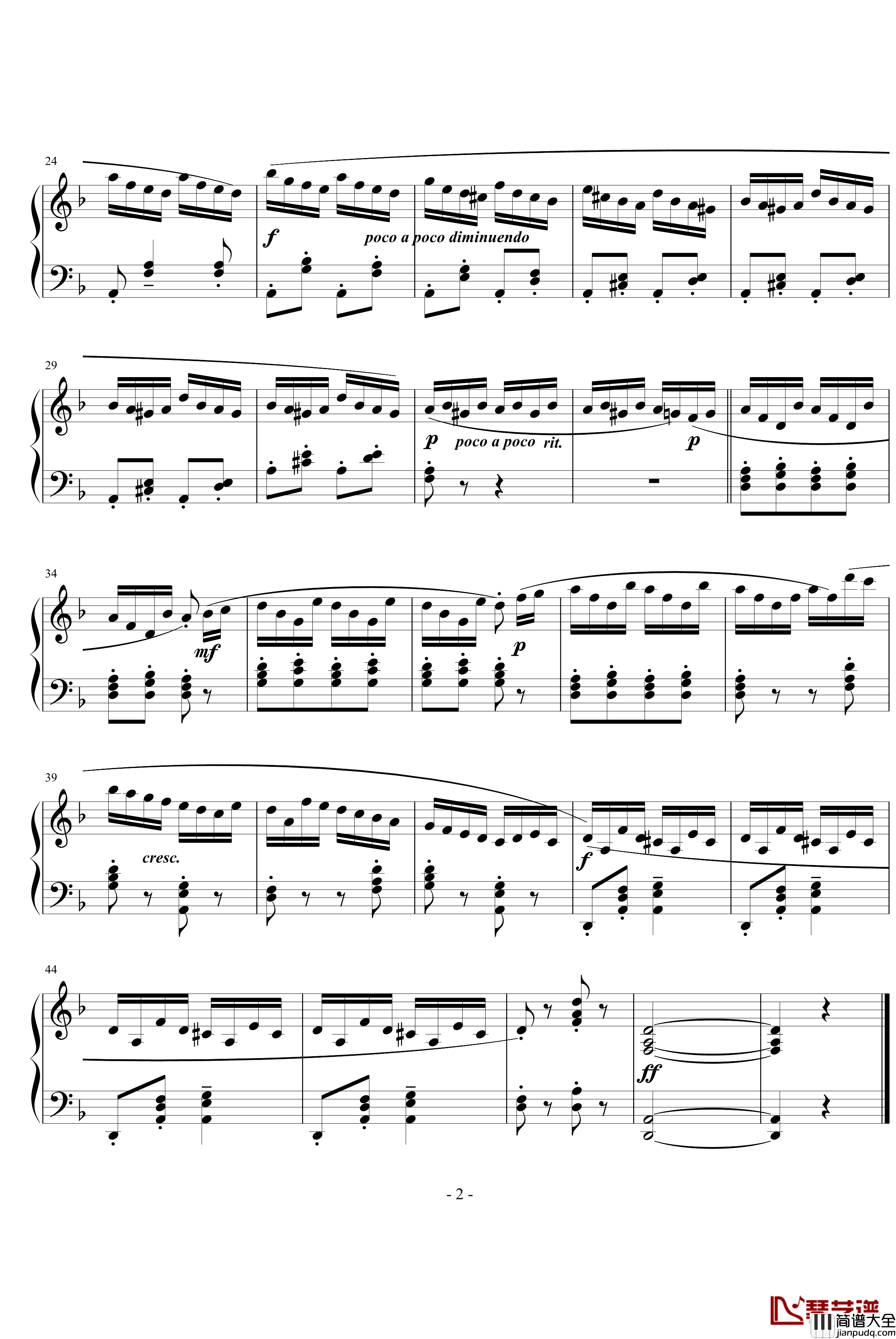 练习曲钢琴谱_田献