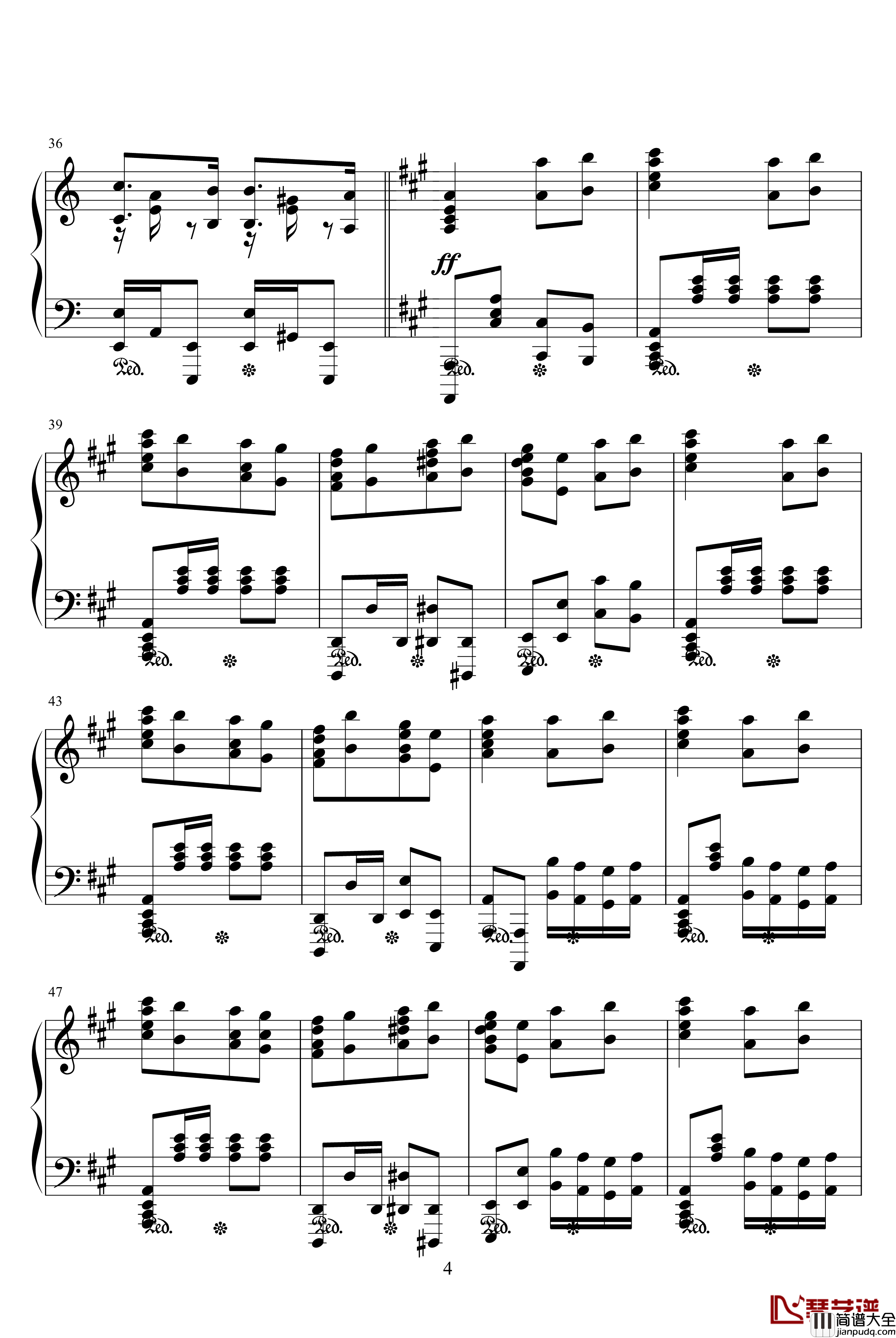 土耳其进行曲钢琴谱_原版_莫扎特_瓦洛多斯