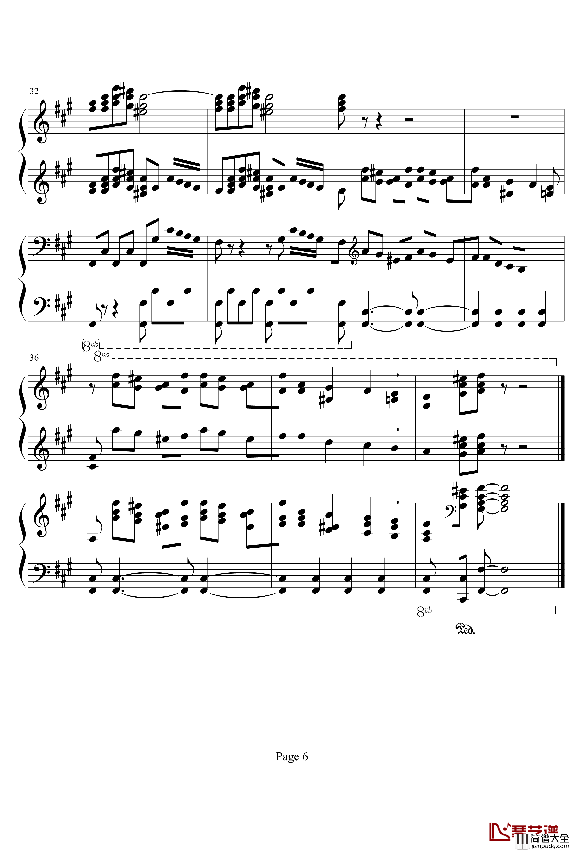 四小天鹅舞曲钢琴谱_柴科夫斯基_四手联弹版