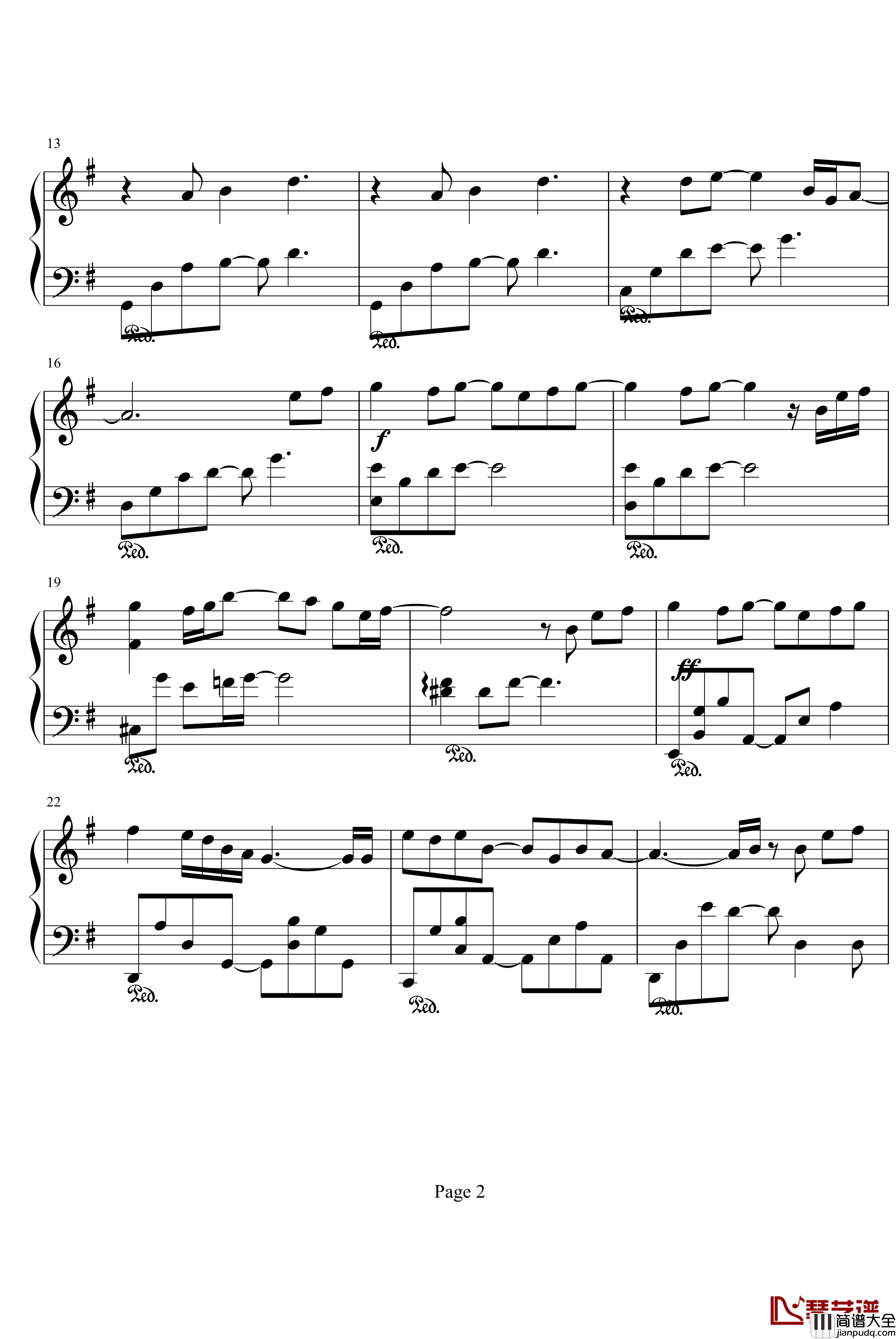 回家钢琴谱_钢琴独奏_世界名曲