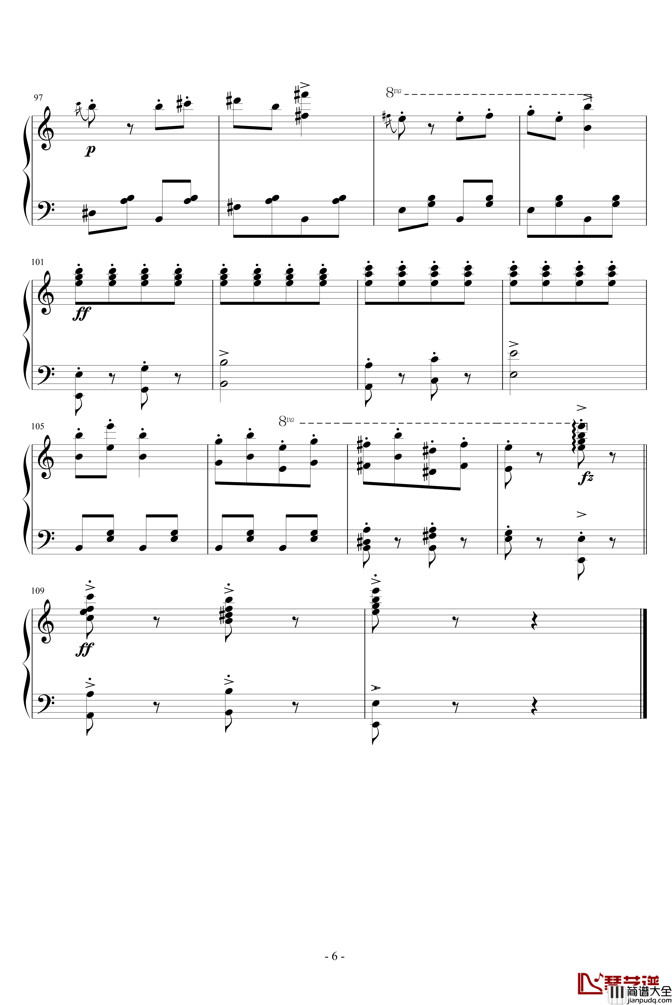 邮递马车钢琴谱_世界名曲