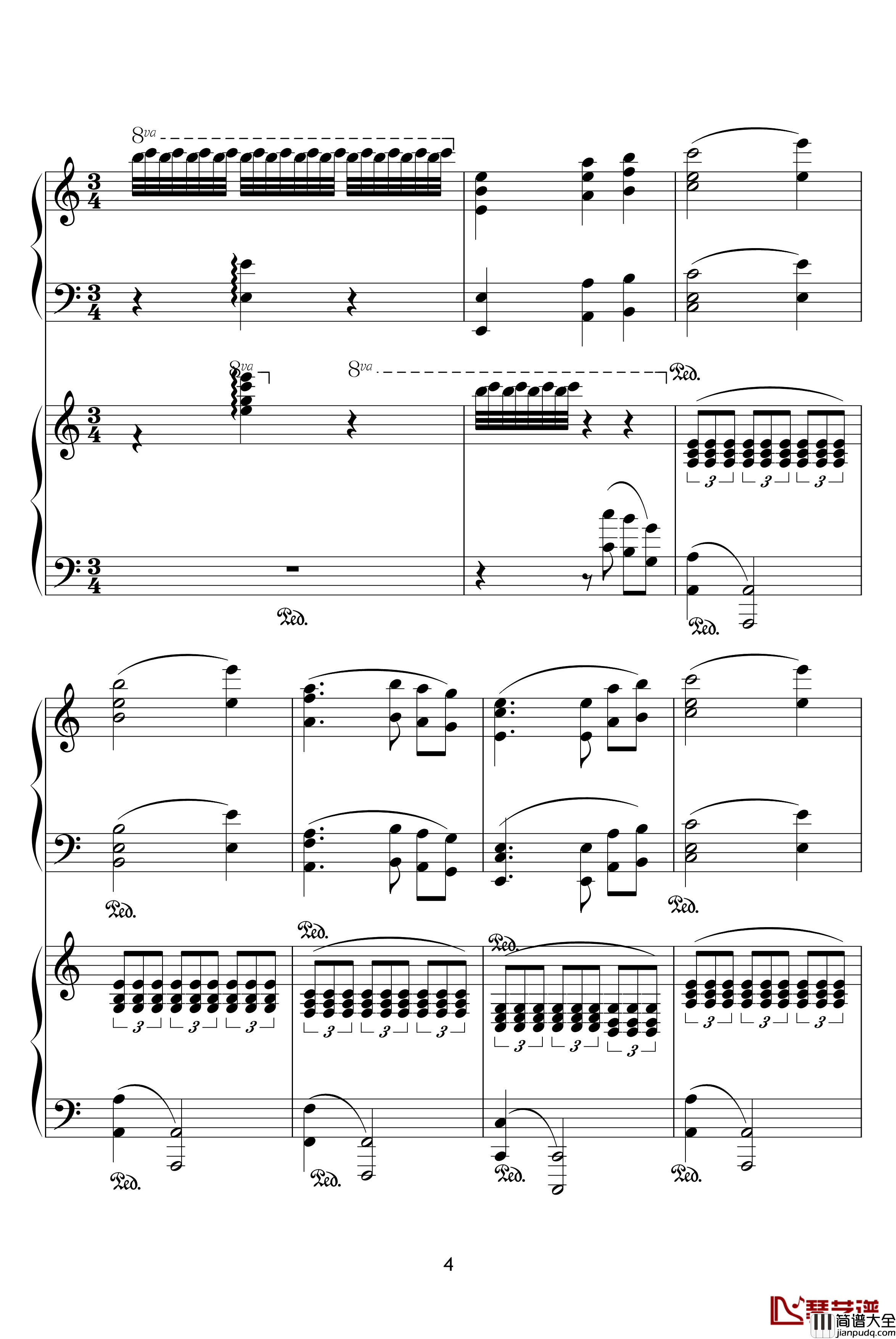 X战记插曲钢琴谱_宿命_双钢琴版_影视