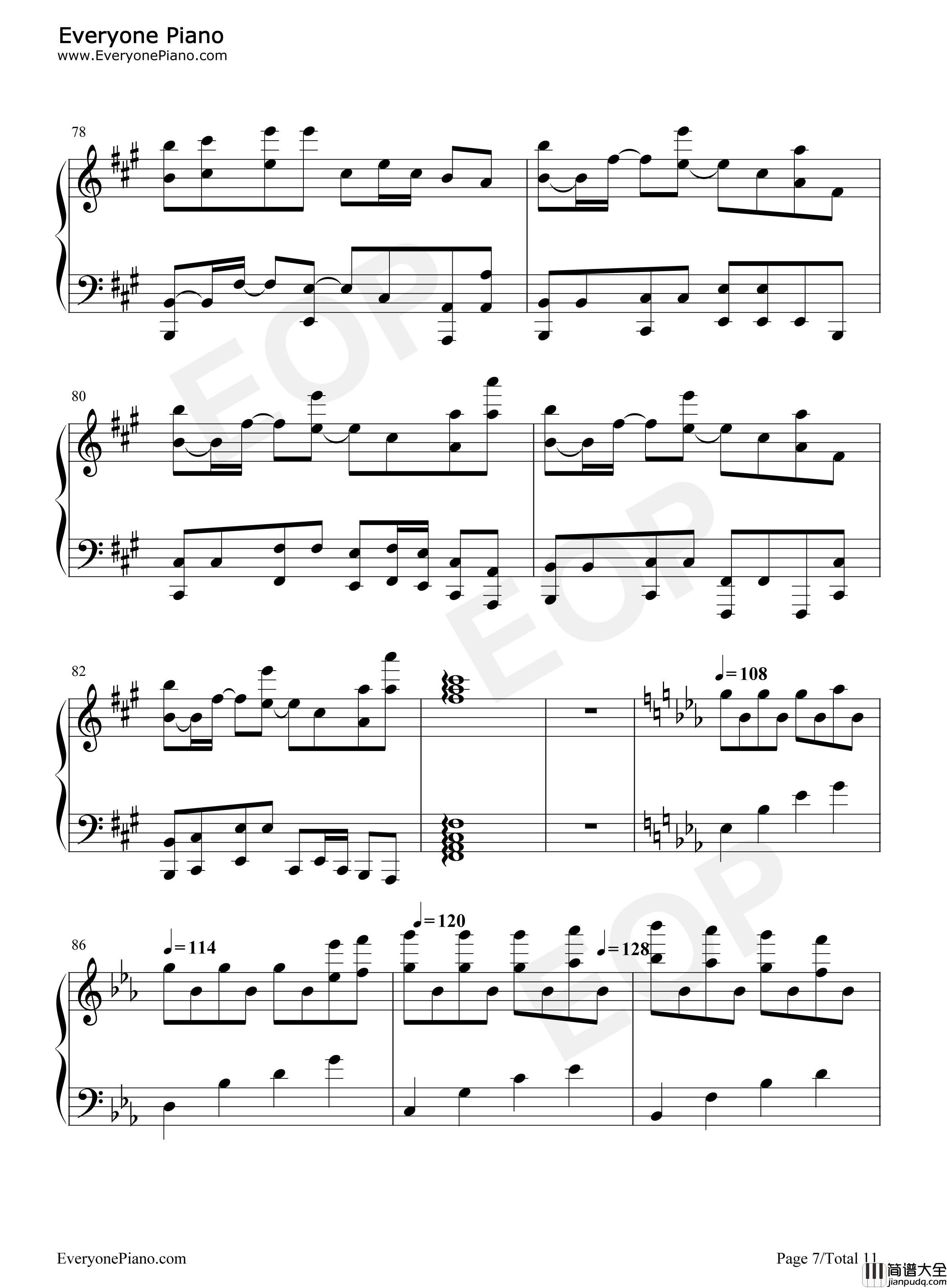 原神曲目串烧钢琴谱_陈致逸_HOYO_MiX