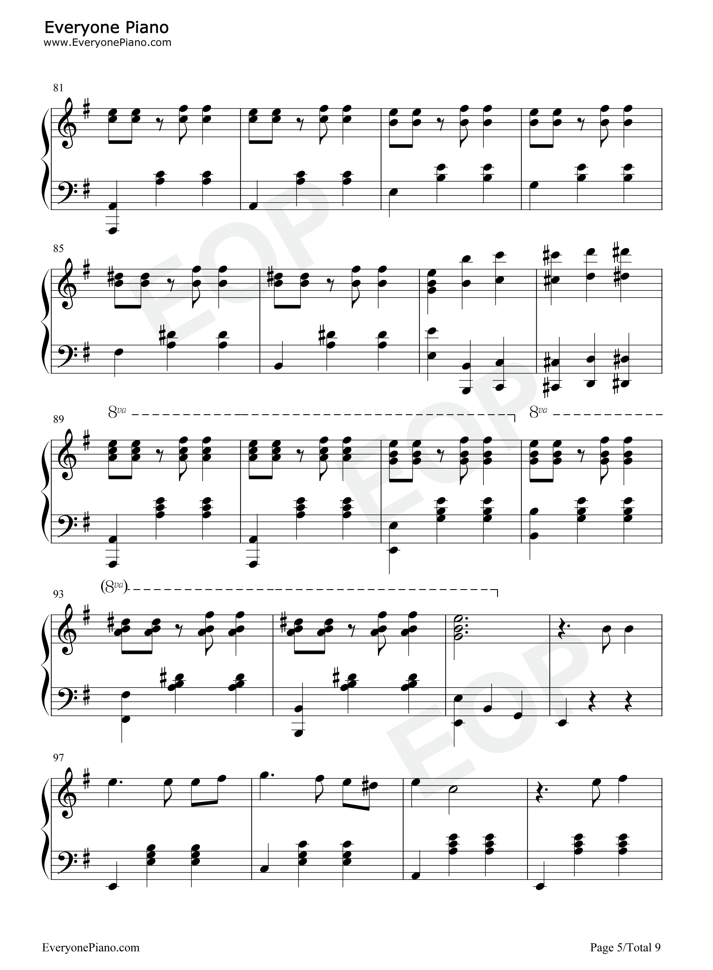 La_Foule钢琴谱_Edith_Piaf