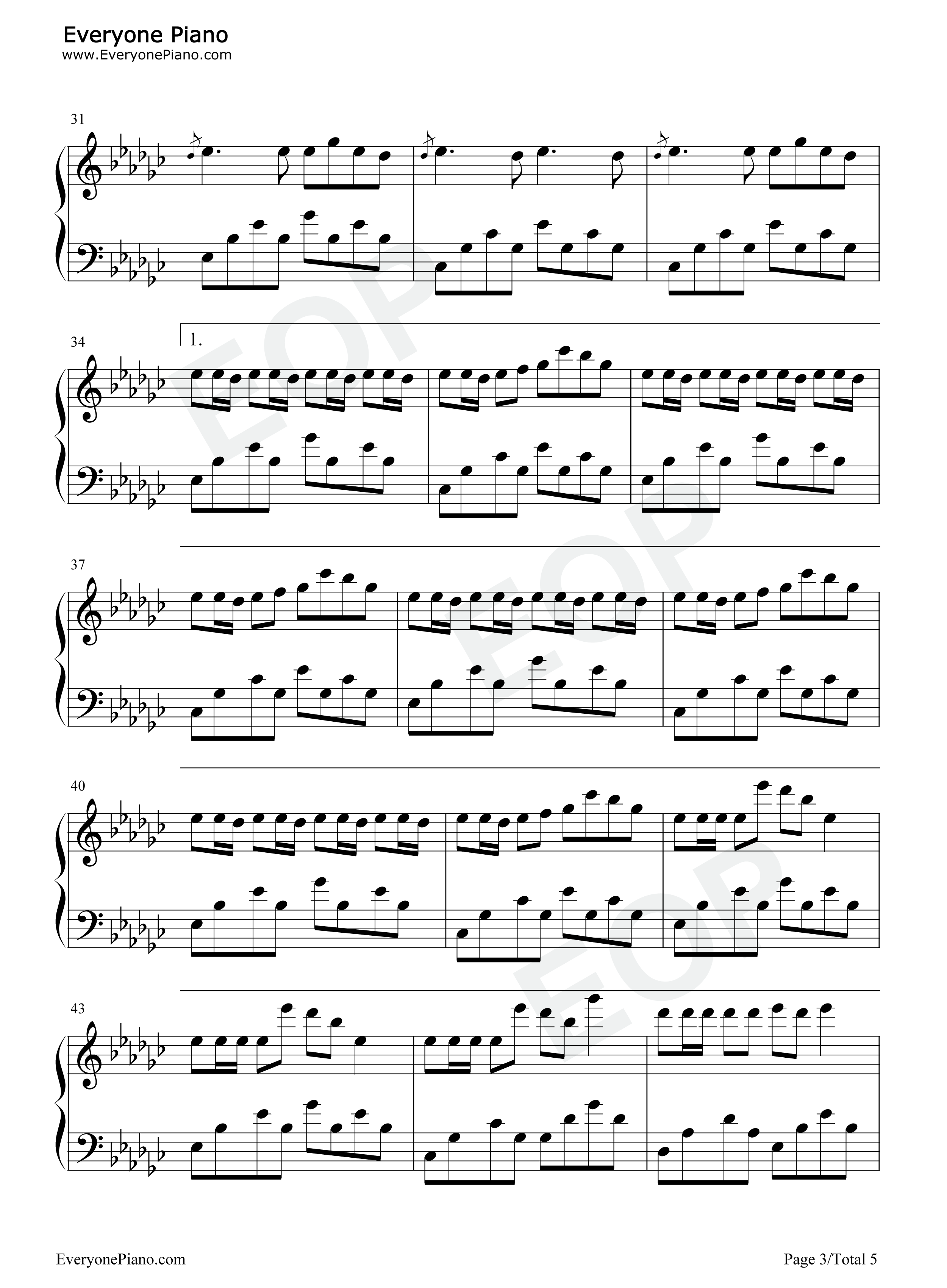 眉飞色舞钢琴谱_郑秀文