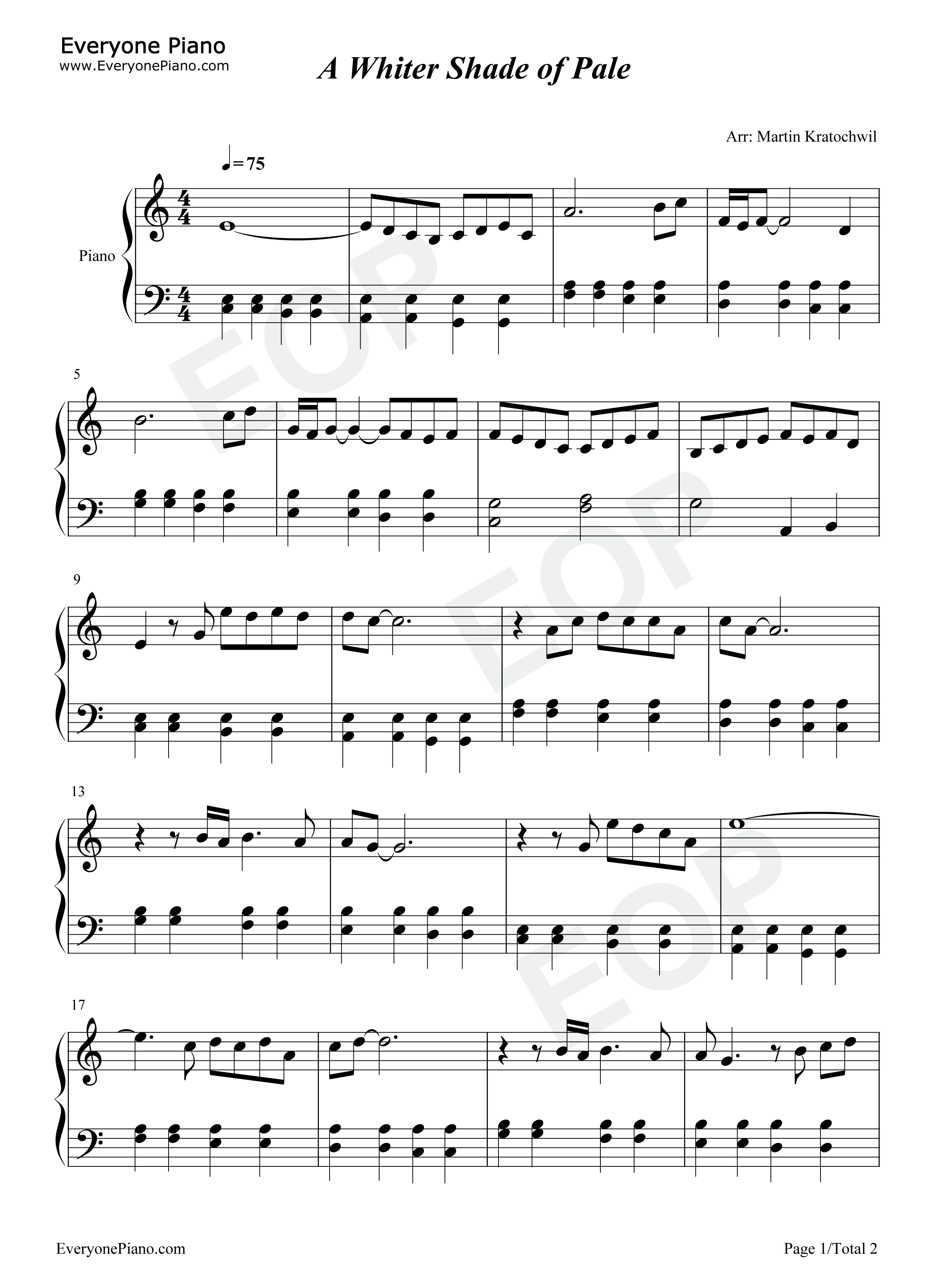 A_Whiter_Shade_of_Pale钢琴谱_Procol_Harum
