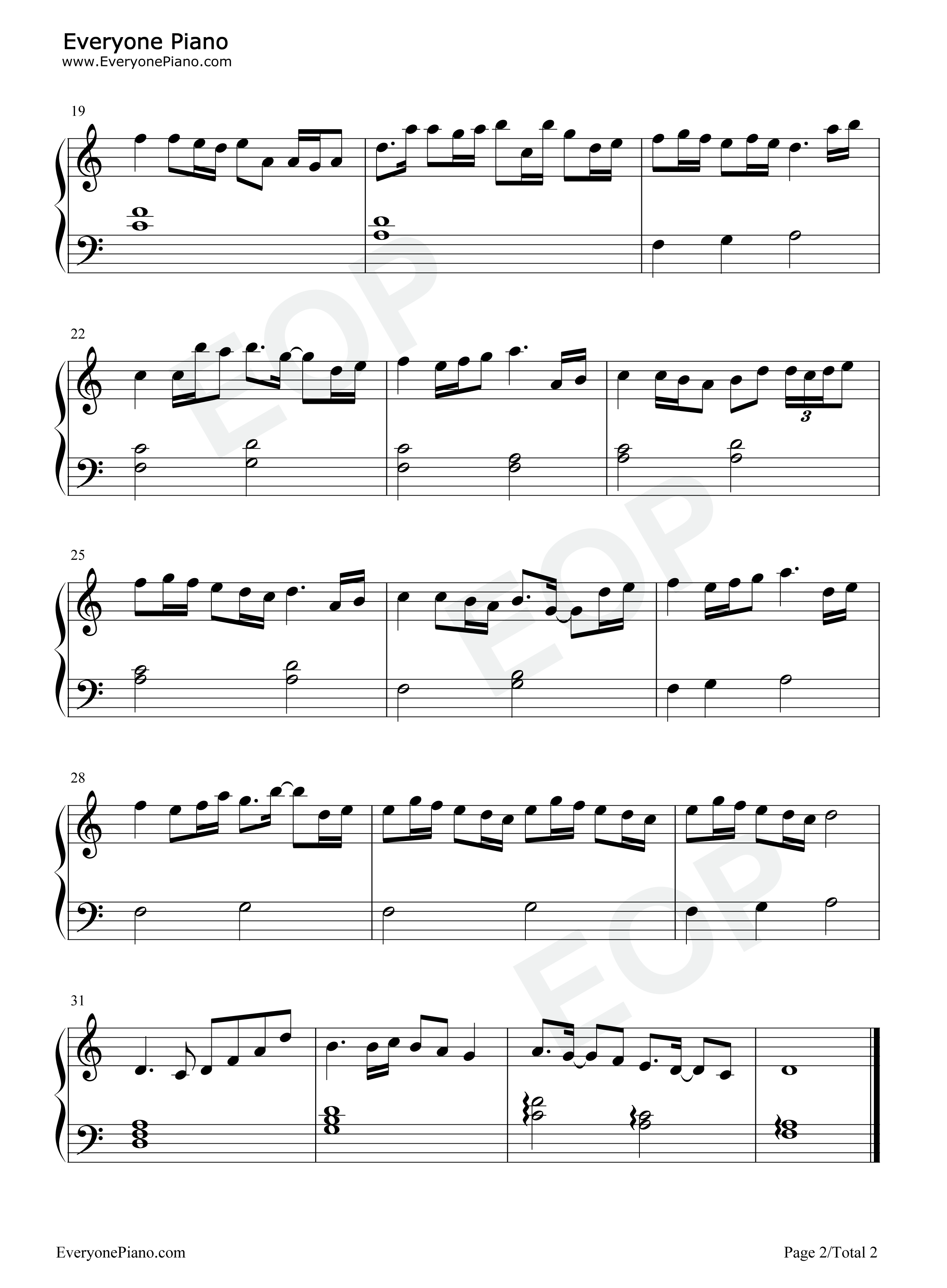 米卡角色演示背景音乐钢琴谱_miHoYo