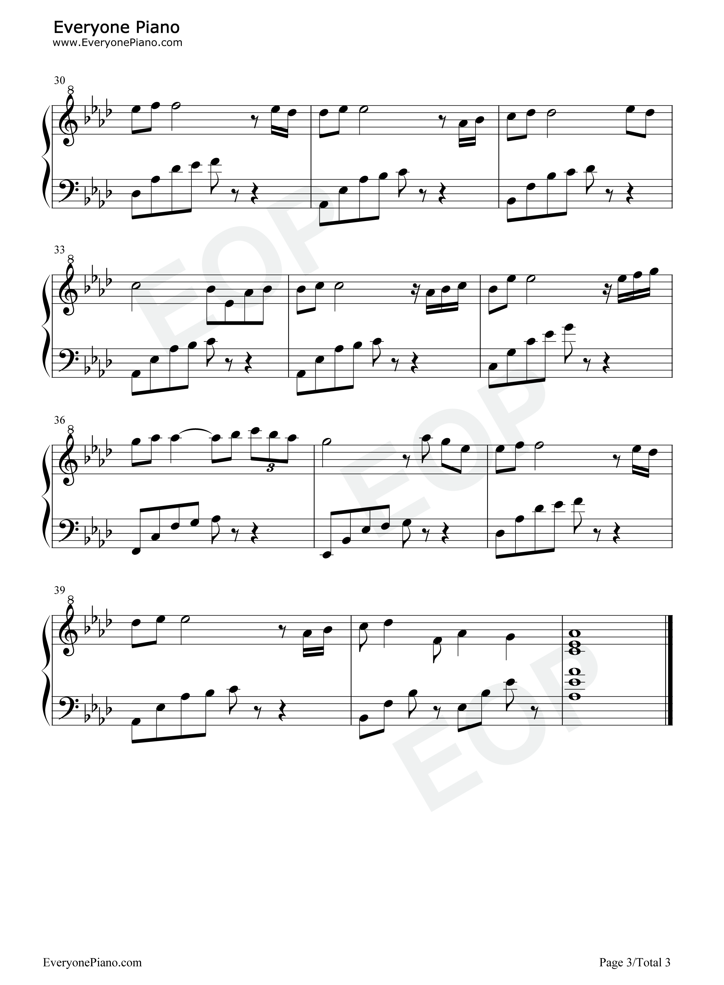 雨的印记钢琴谱_李闰珉_Yiruma