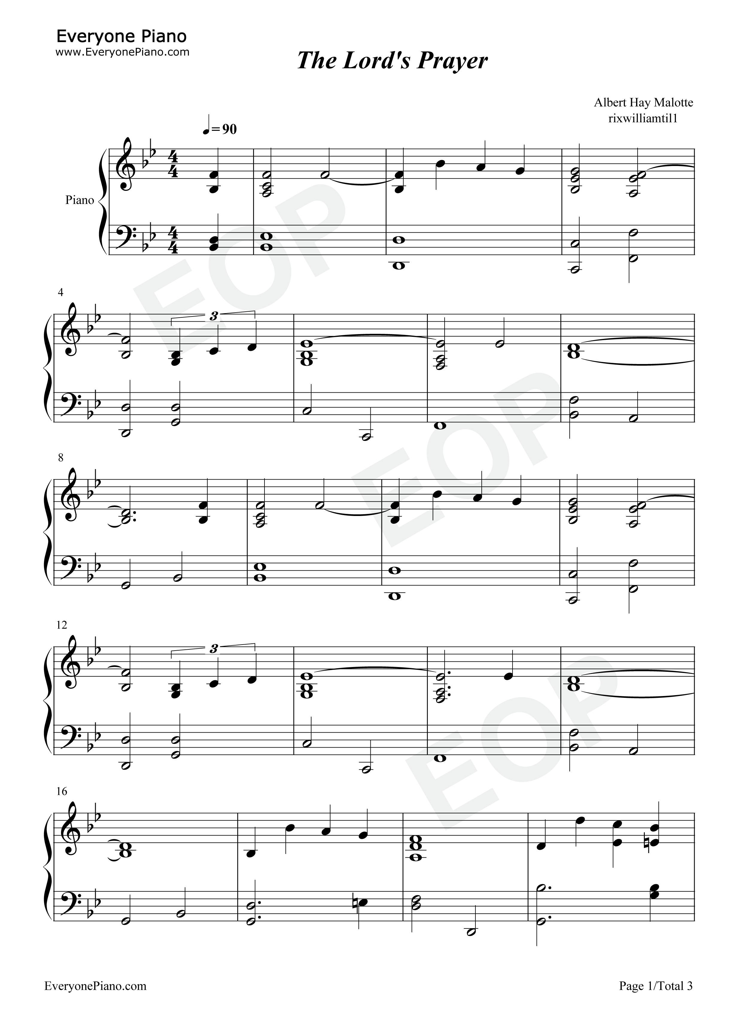 The_Lords_Prayer钢琴谱_Albert_Hay_Malotte