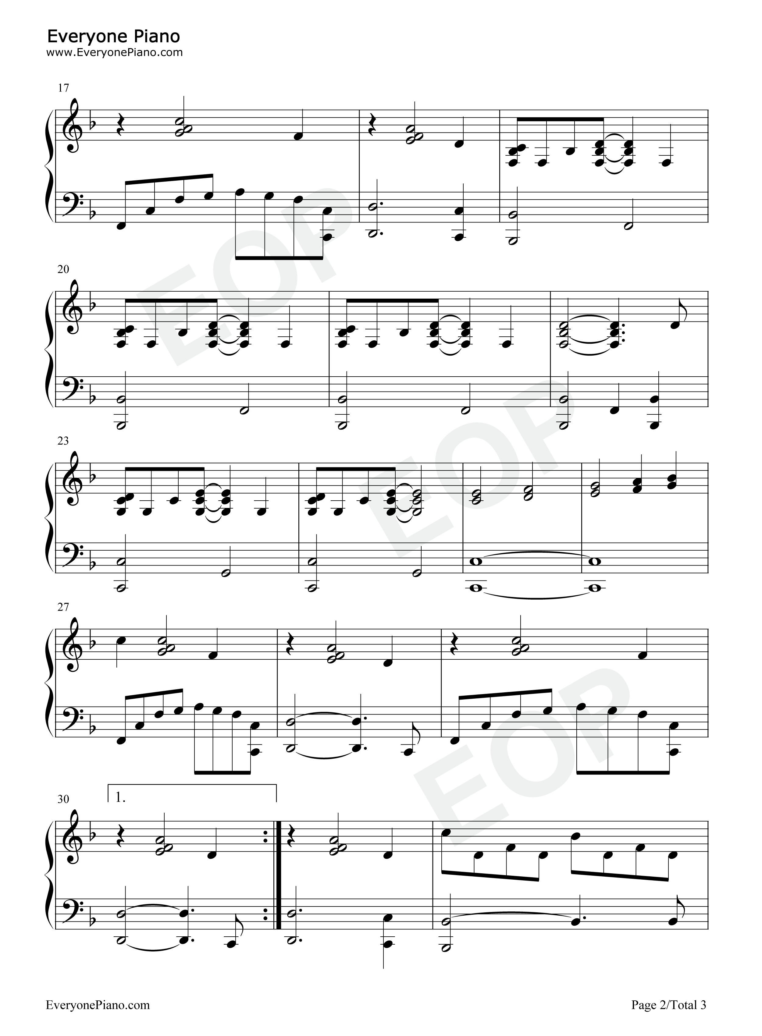 双峰镇主题曲钢琴谱_Angelo_Badalamenti