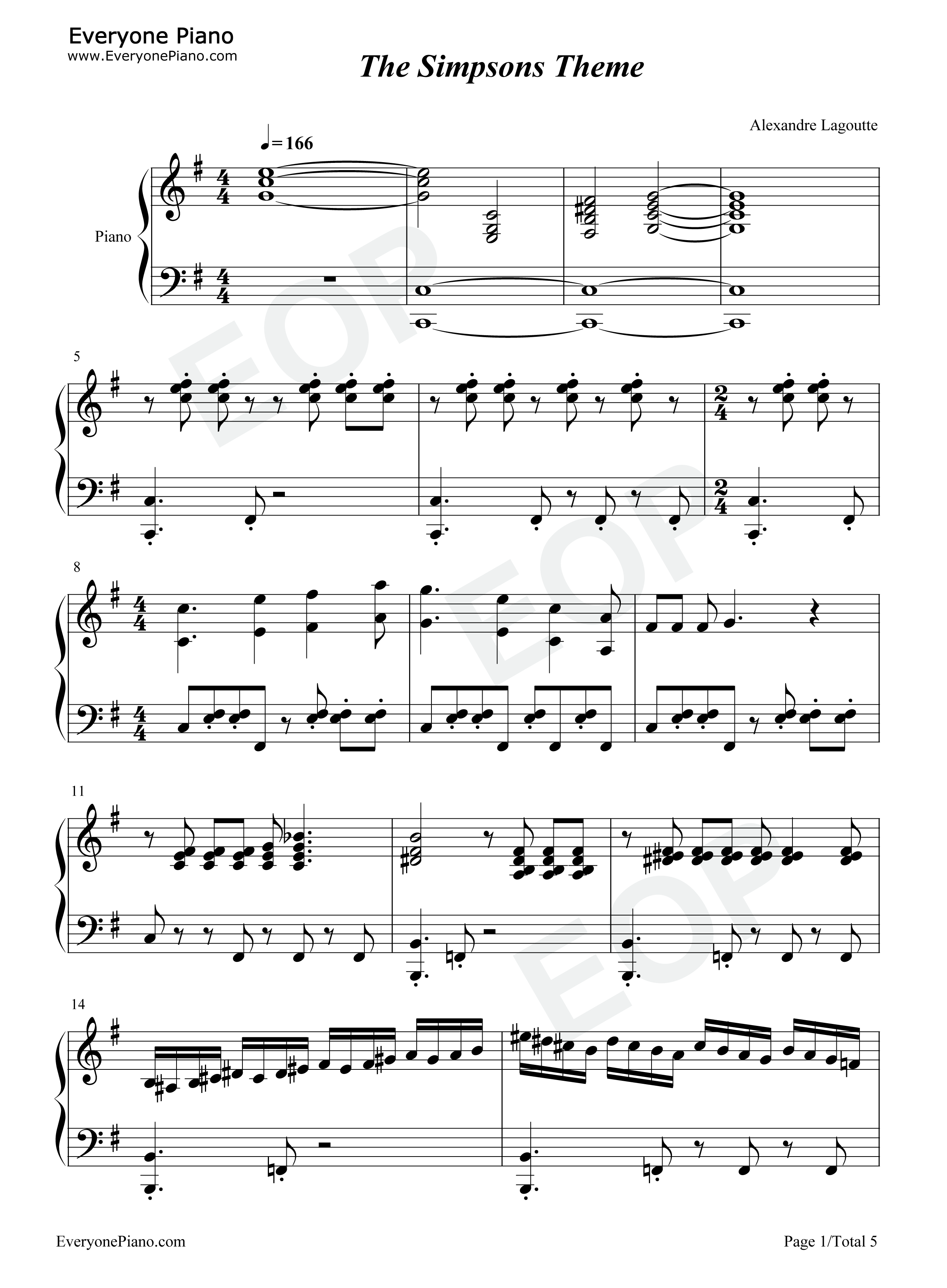The_Simpsons_Theme钢琴谱_Danny_Elfman