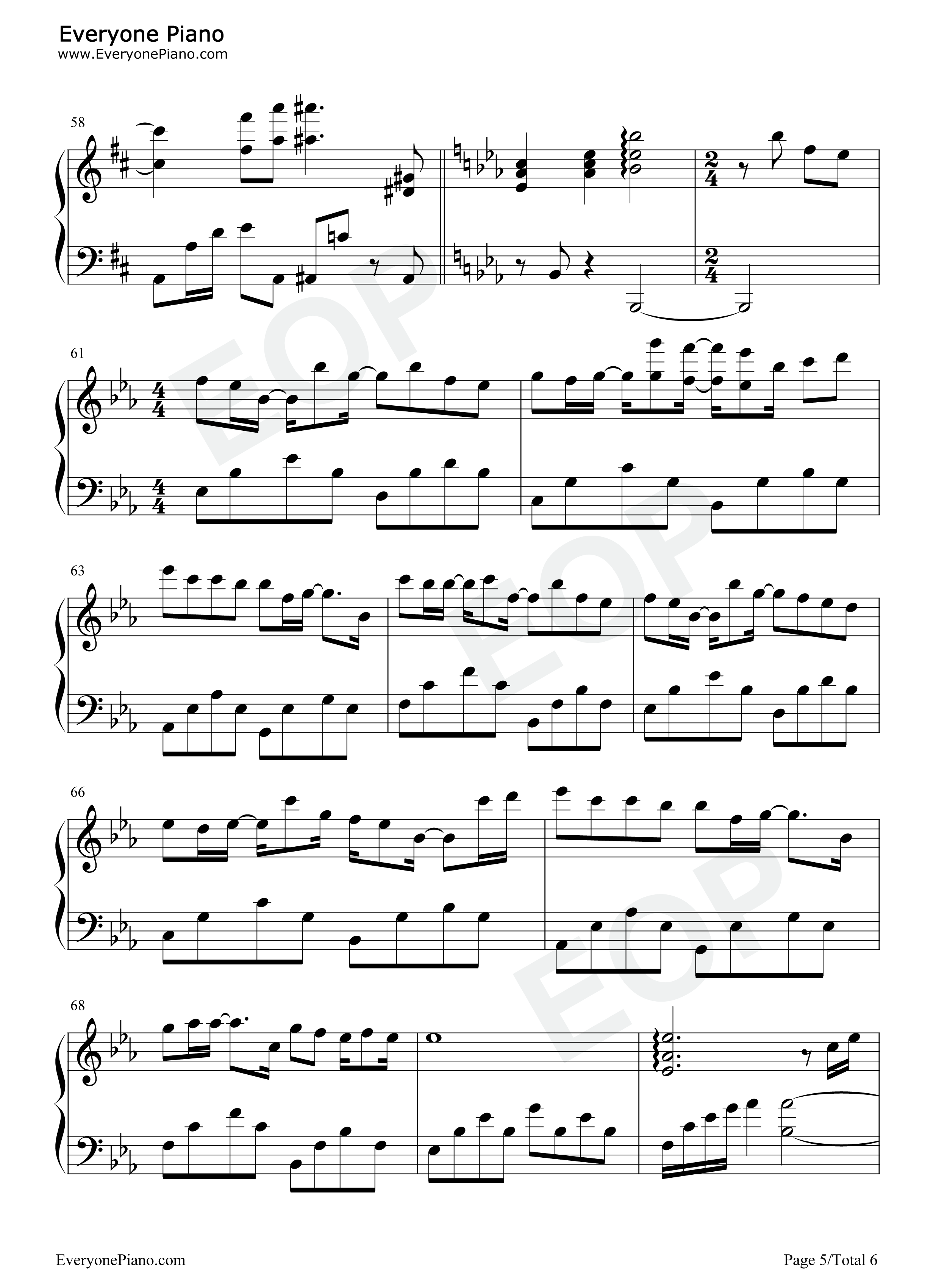 字字句句钢琴谱_张碧晨_王赫野