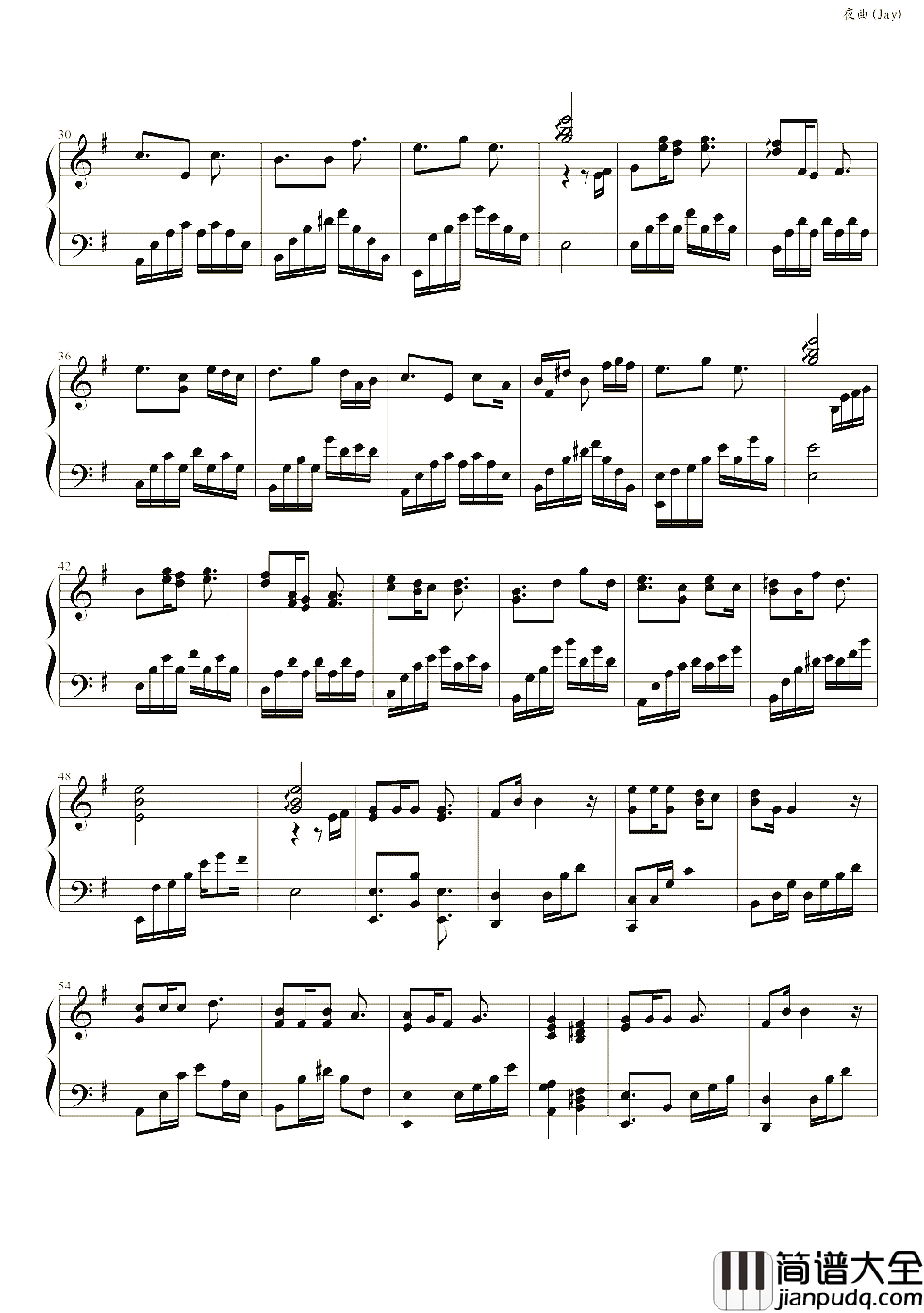 夜曲钢琴谱_周杰伦_歌曲的出处竟然是来源于他